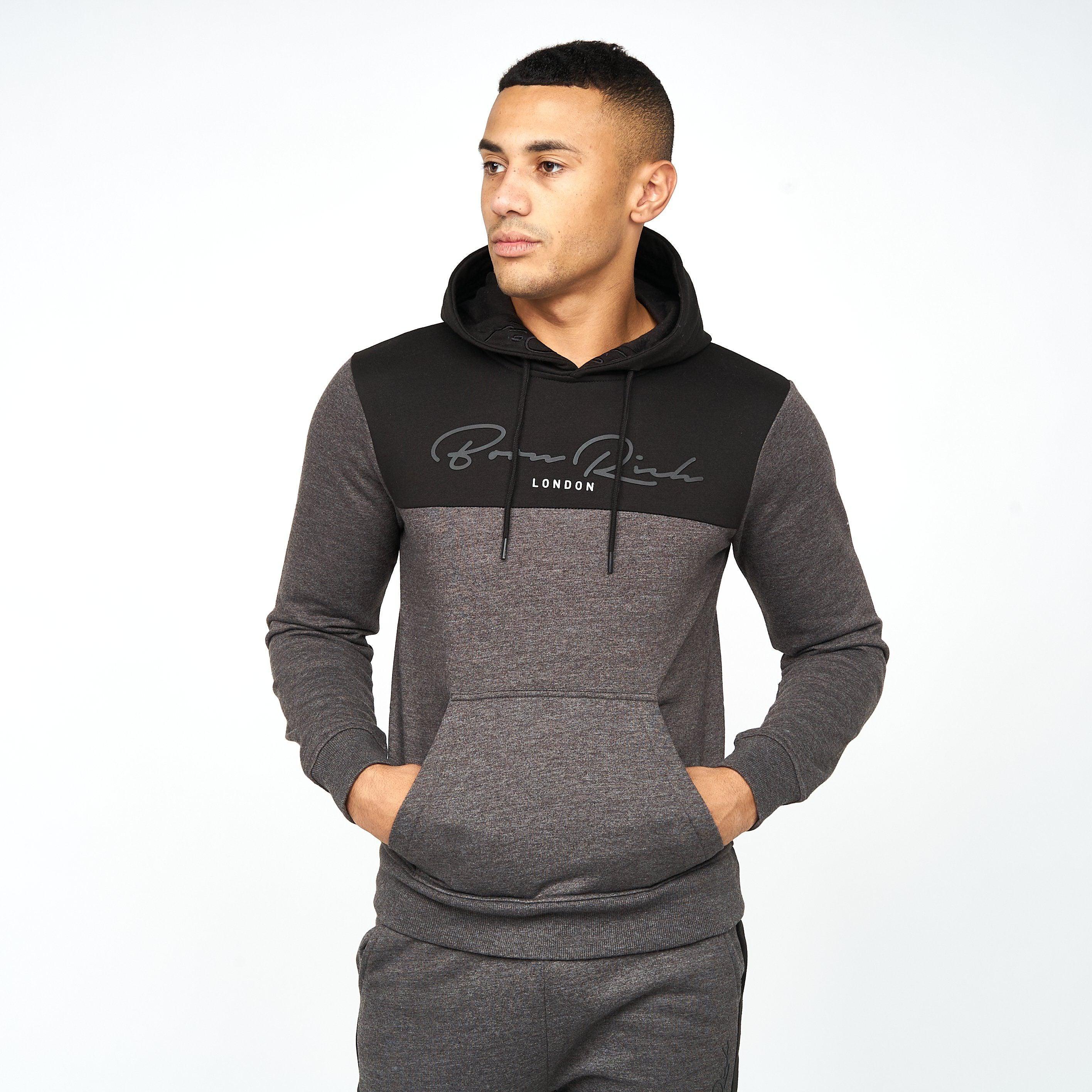 Born Rich Mens Lehmann Hoodie Black Marl