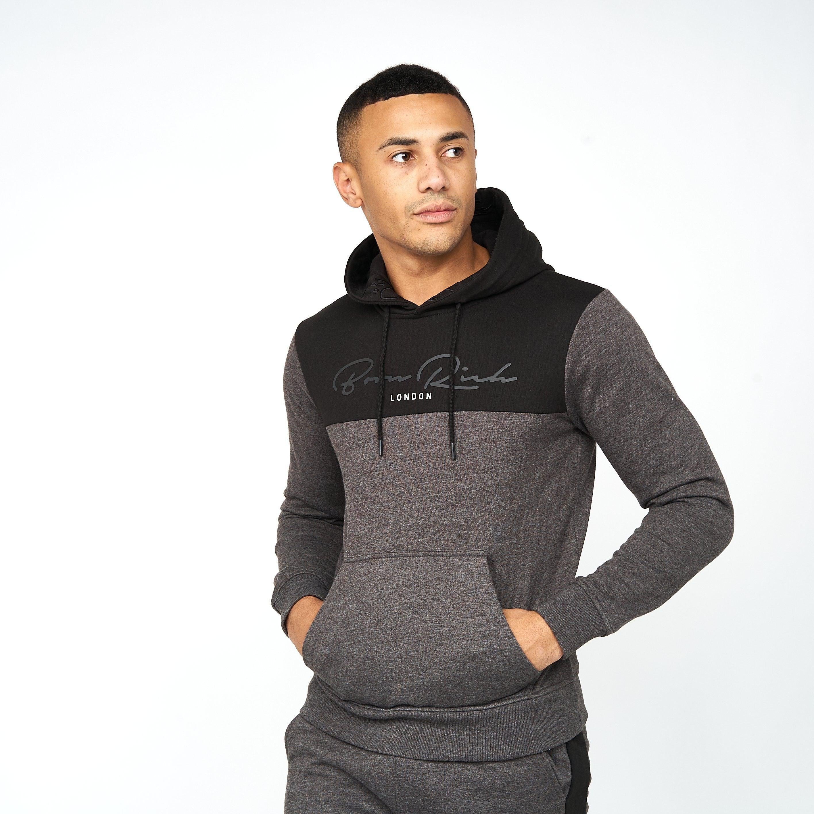 Born Rich Mens Lehmann Hoodie Black Marl