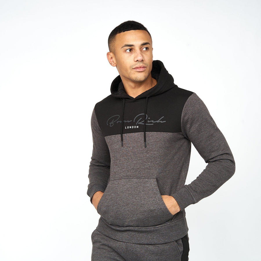Born Rich Mens Lehmann Hoodie Black Marl