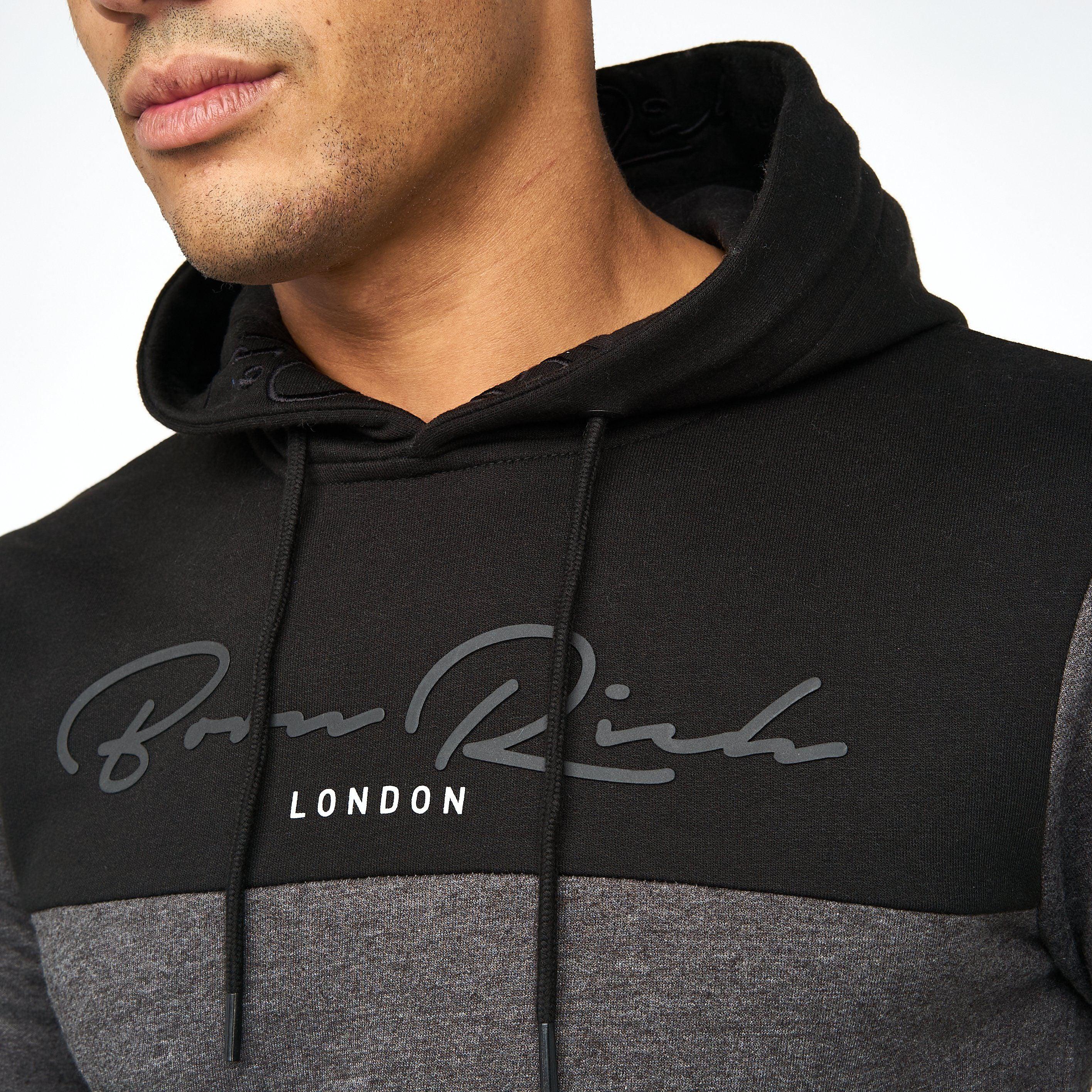 Born Rich Mens Lehmann Hoodie Black Marl