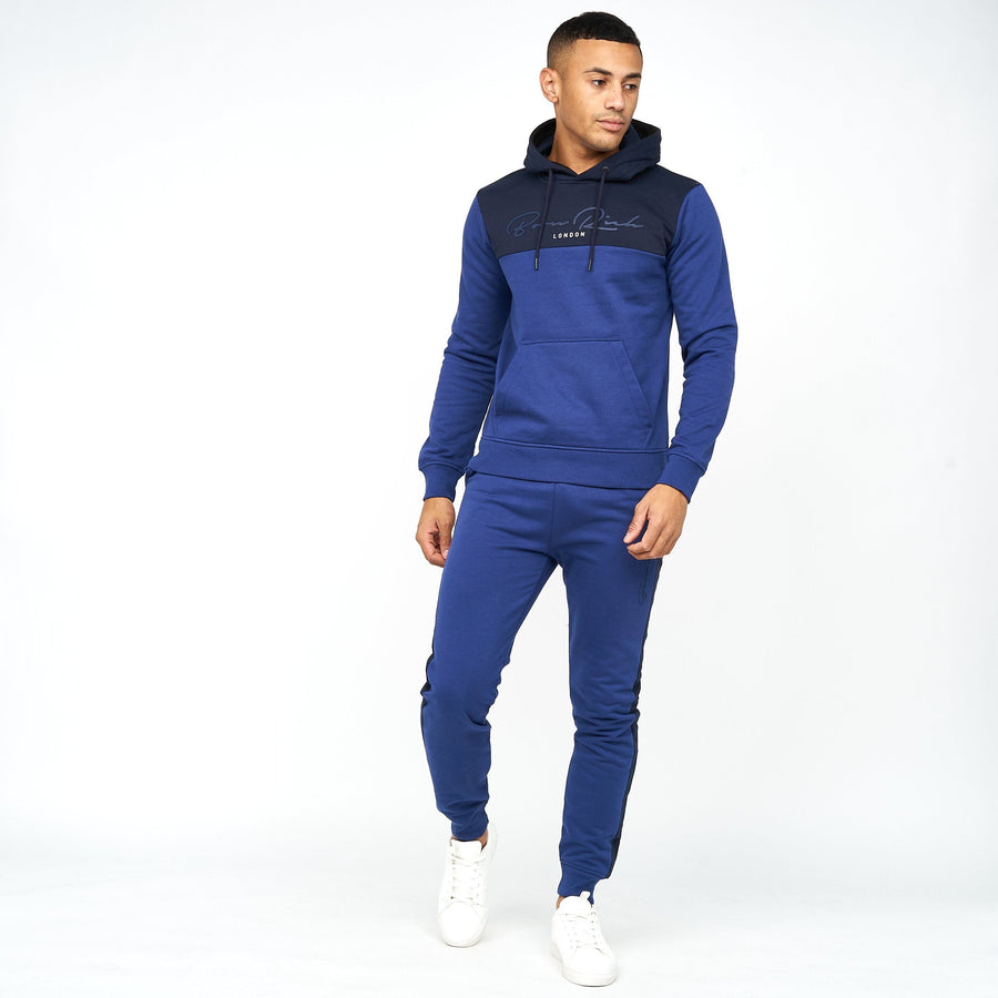 Born Rich Mens Lehmann Hoodie Twilight Blue