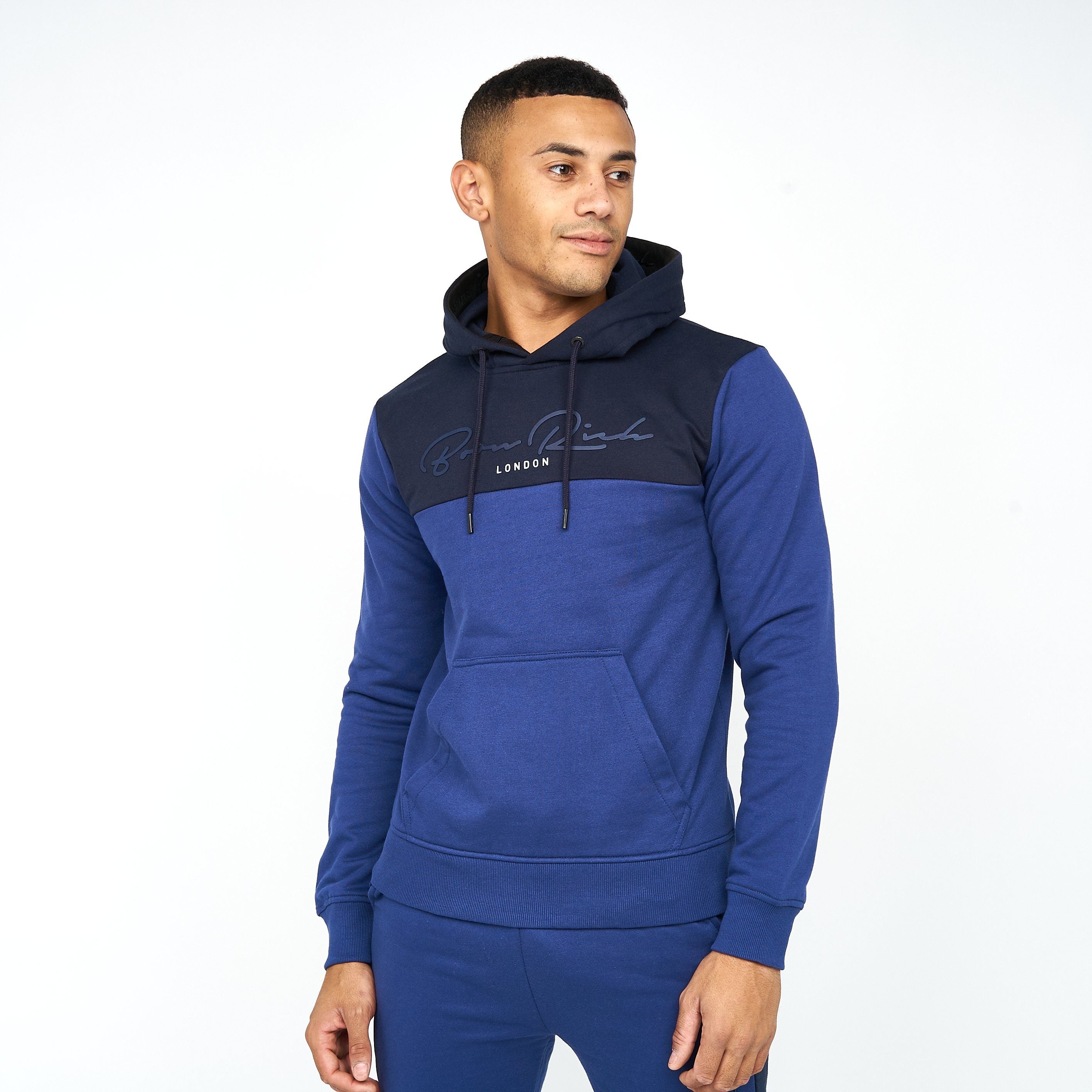 Born Rich Mens Lehmann Hoodie Twilight Blue