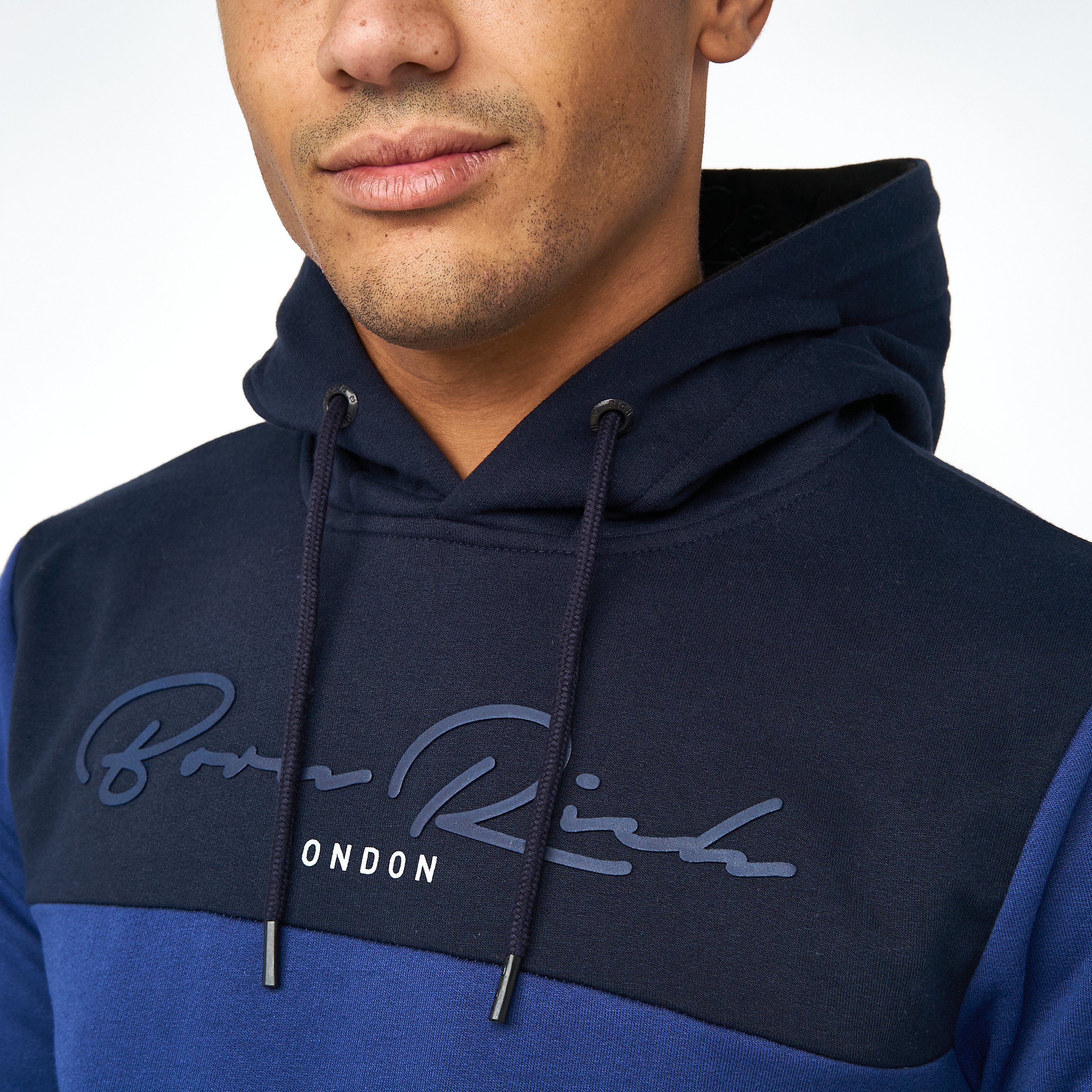 Born Rich Mens Lehmann Hoodie Twilight Blue