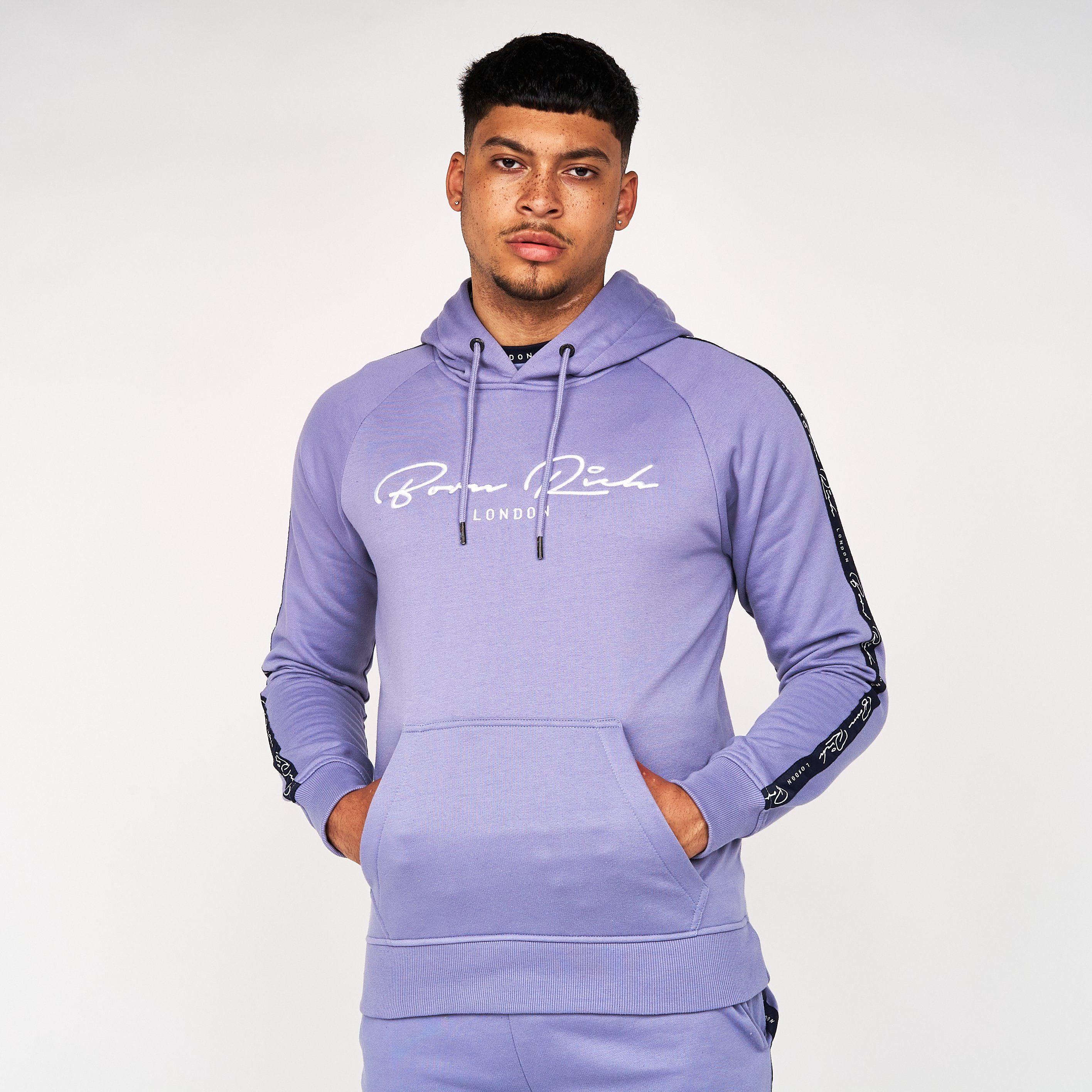 Born Rich Mens Dorigo Hoodie Blue Ice