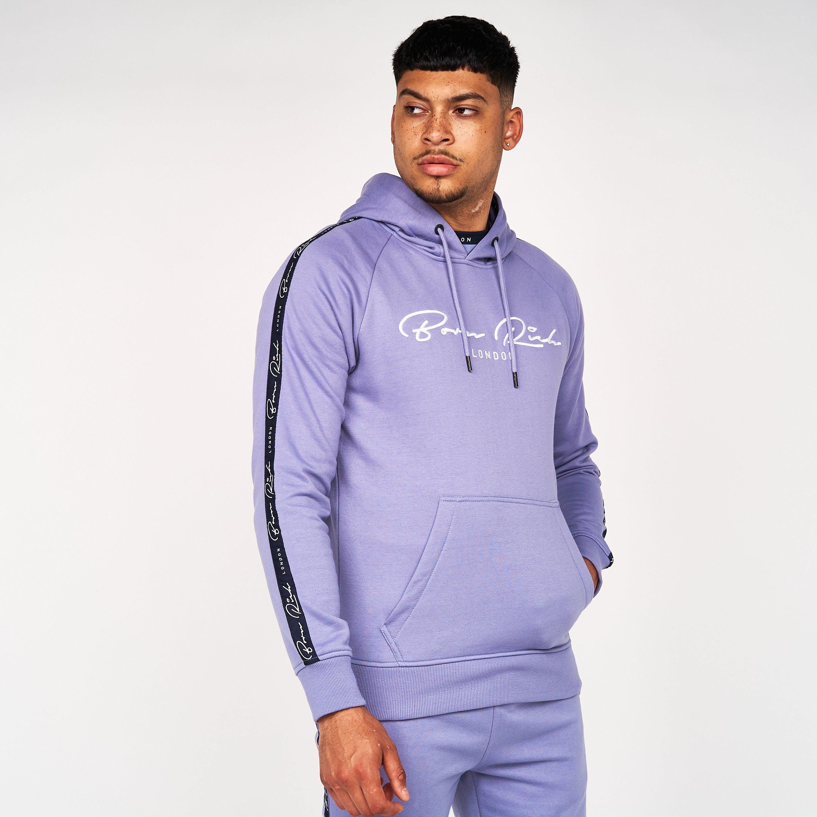 Born Rich Mens Dorigo Hoodie Blue Ice