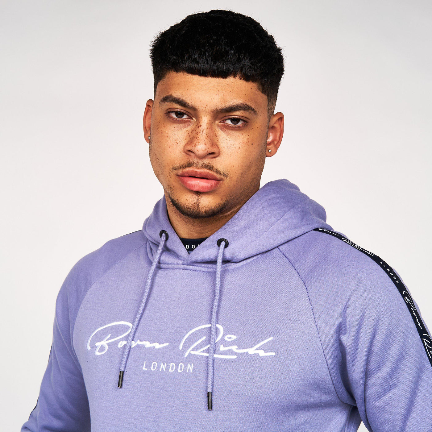 Born Rich Mens Dorigo Hoodie Blue Ice