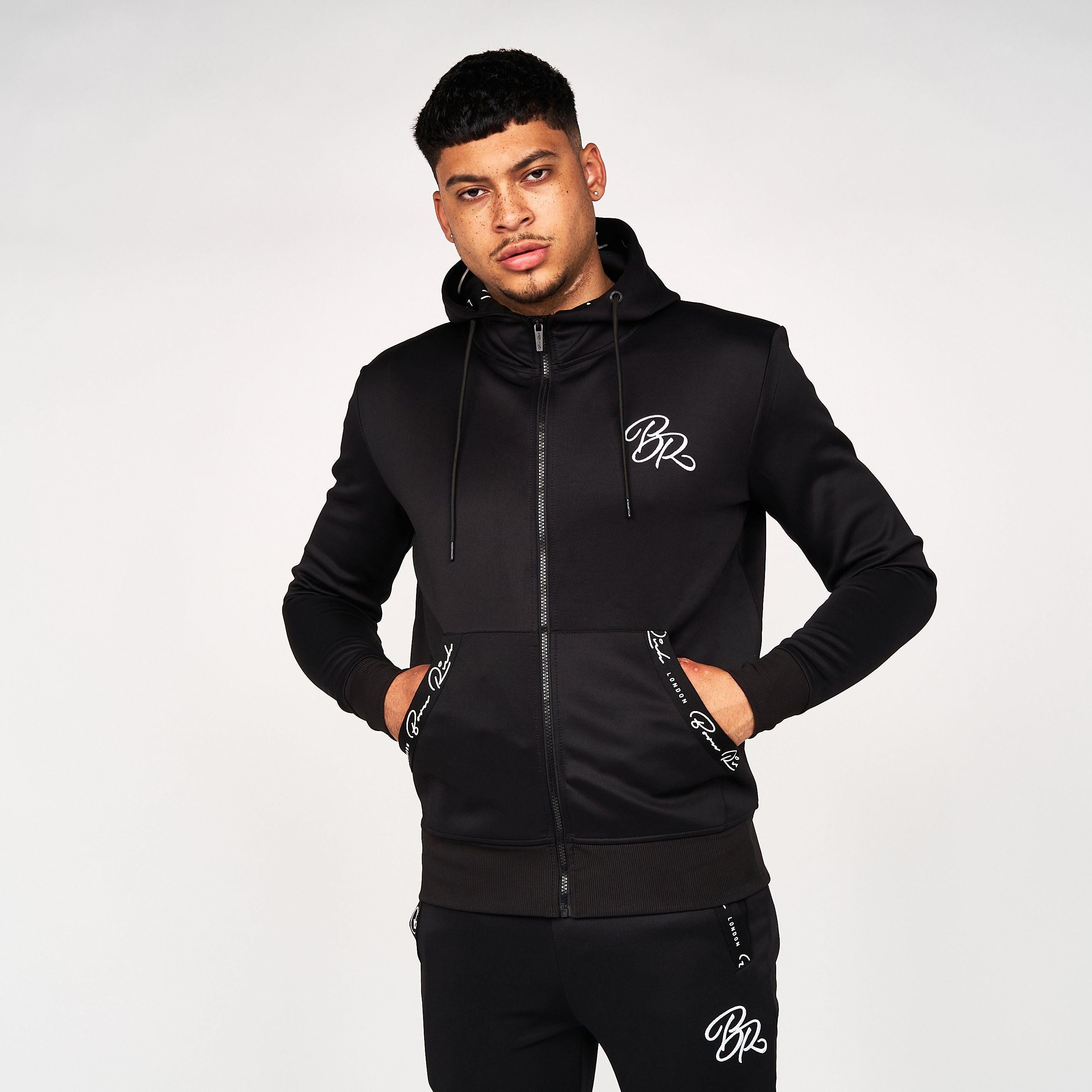 Born Rich Mens Foletti Tracktop Hoodie Black