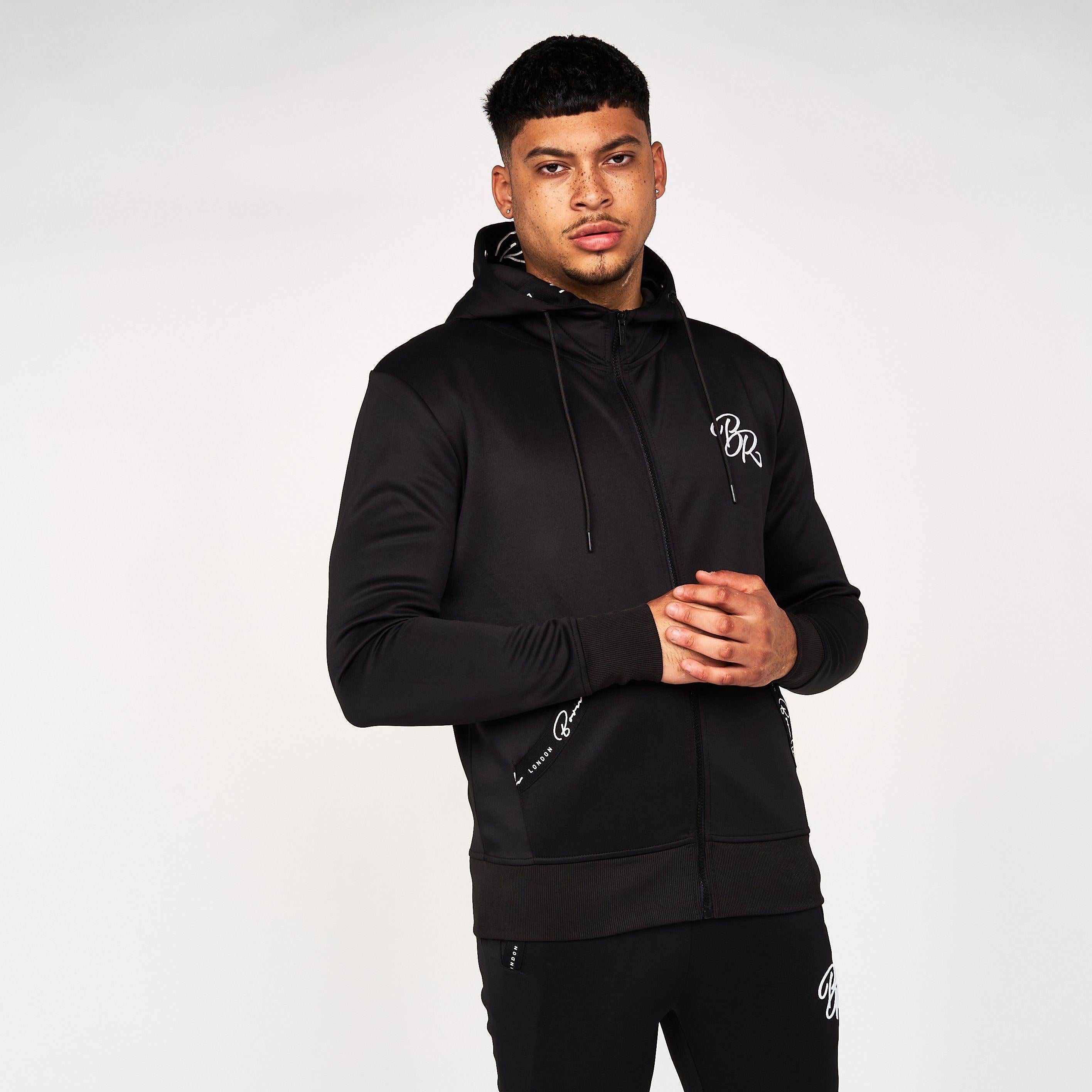 Born Rich Mens Foletti Tracktop Hoodie Black