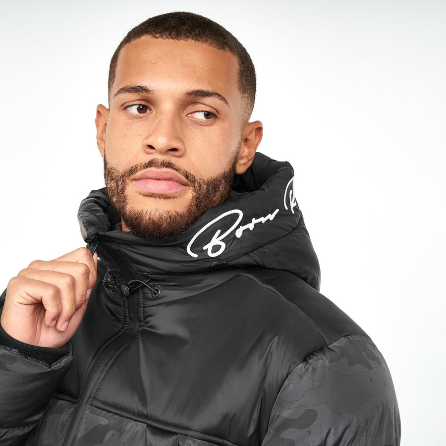 Crespo Hooded Jacket Black Camo