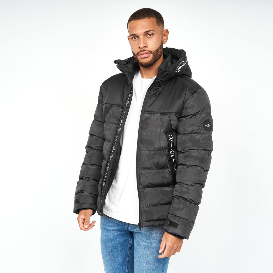 Crespo Hooded Jacket Black Camo