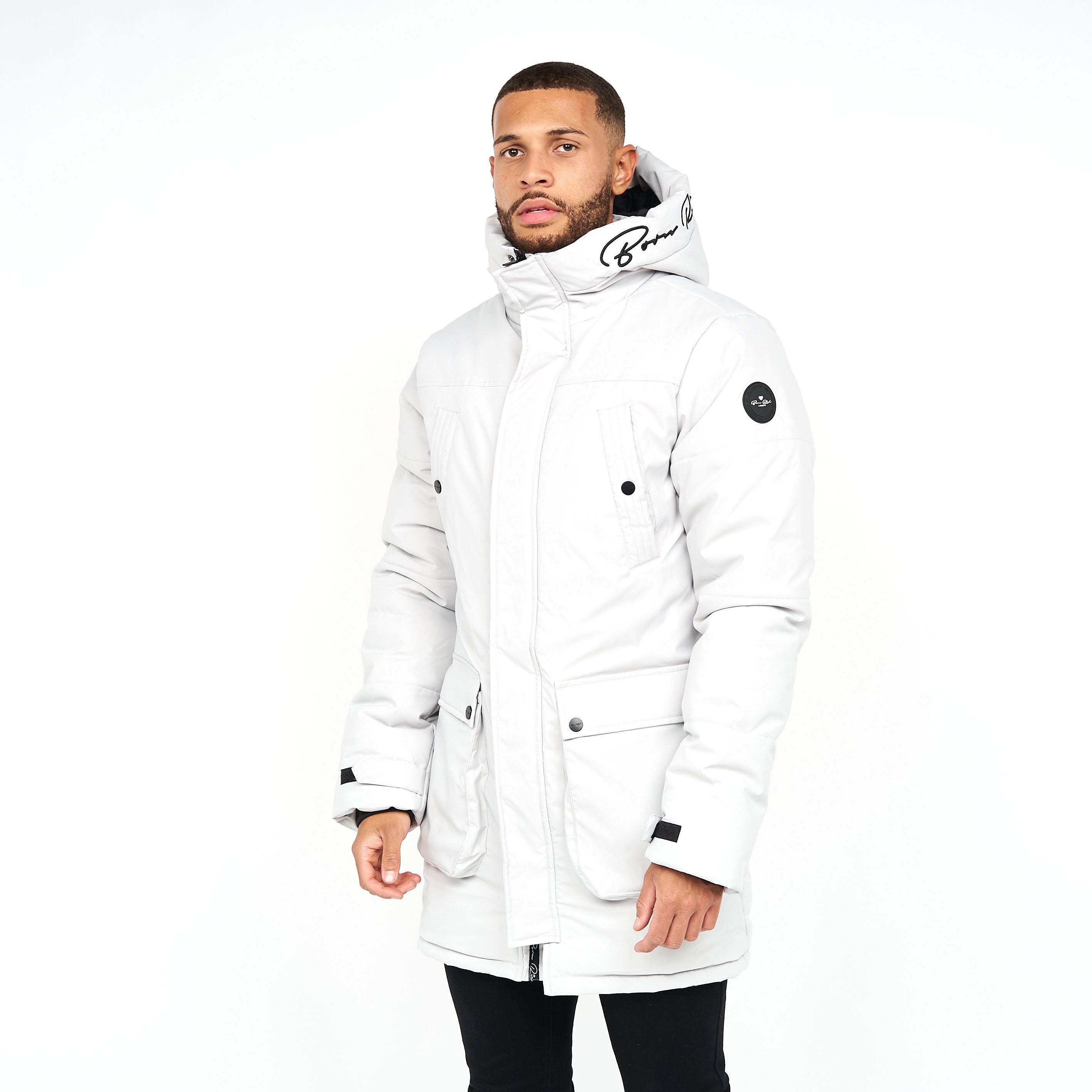 Born Rich Mens Federici Long Puffa Jacket Mystic Blue