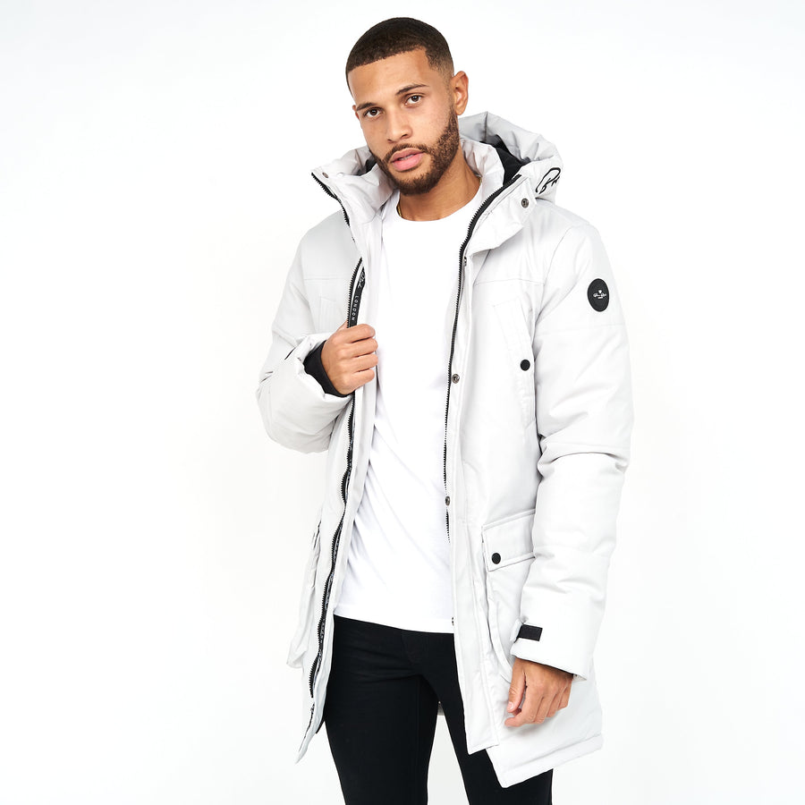 Born Rich Mens Federici Long Puffa Jacket Mystic Blue