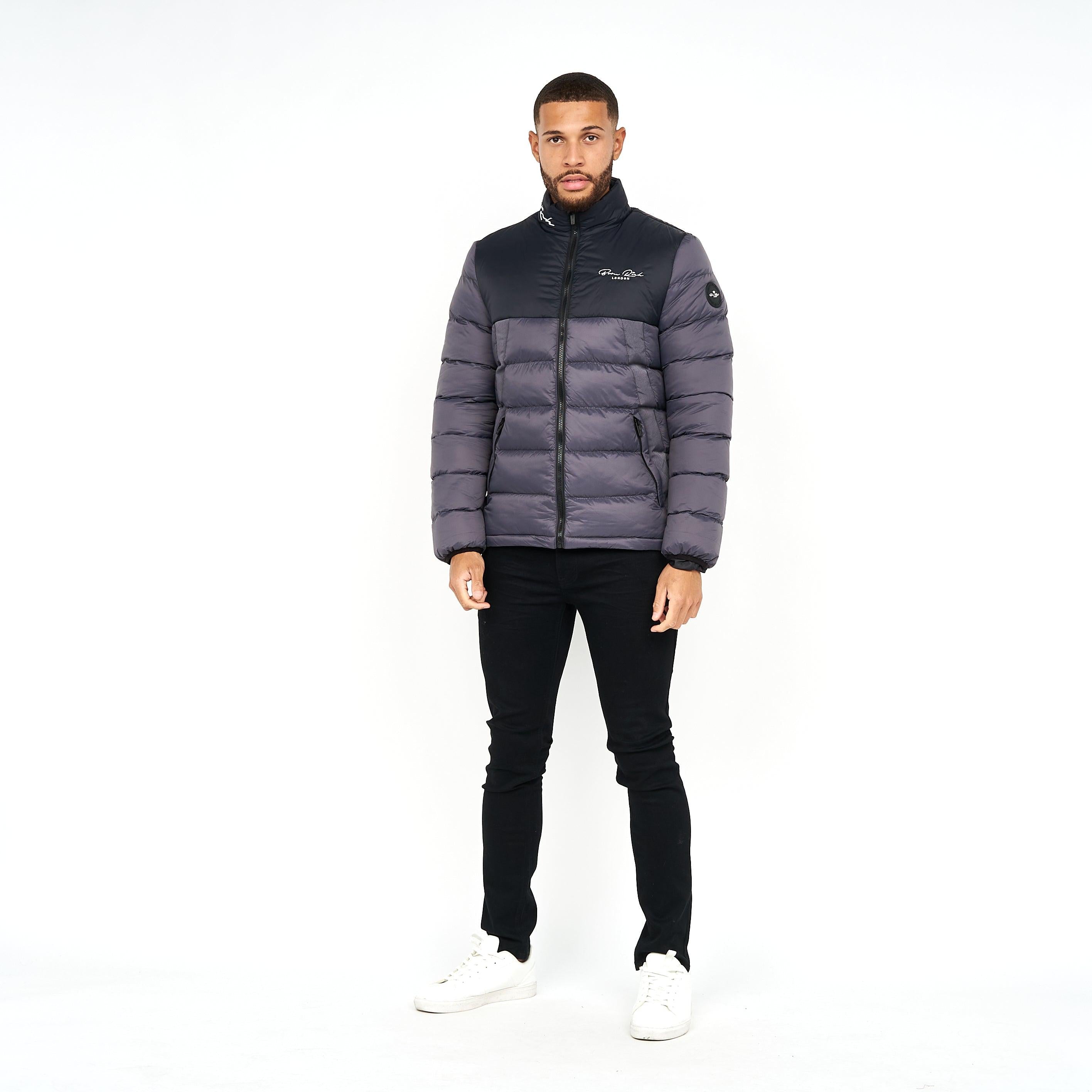 Born Rich Mens Lyden Puffa Jacket Grey