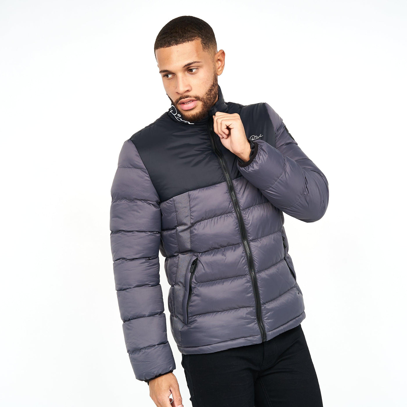 Born Rich Mens Lyden Puffa Jacket Grey
