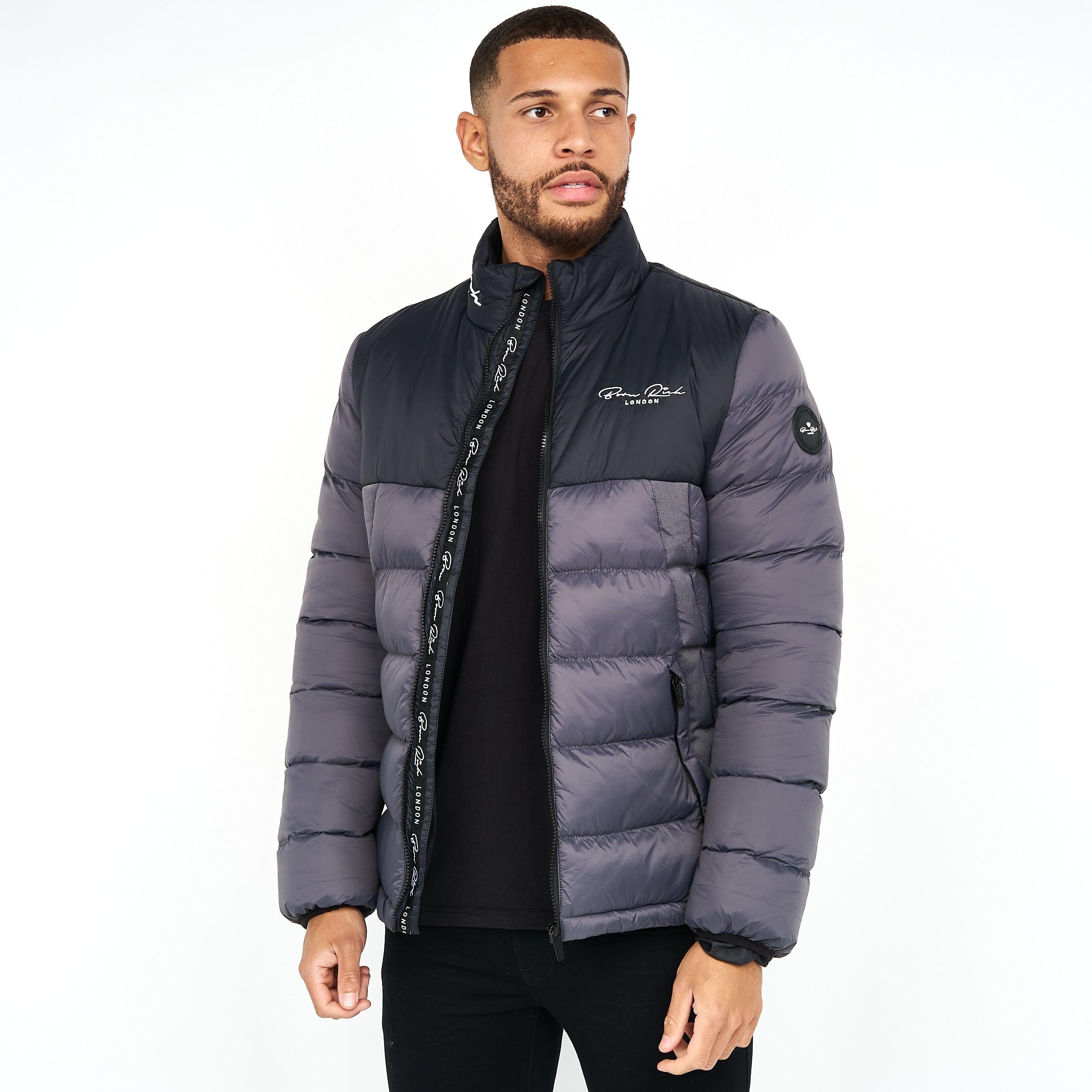 Born Rich Mens Lyden Puffa Jacket Grey