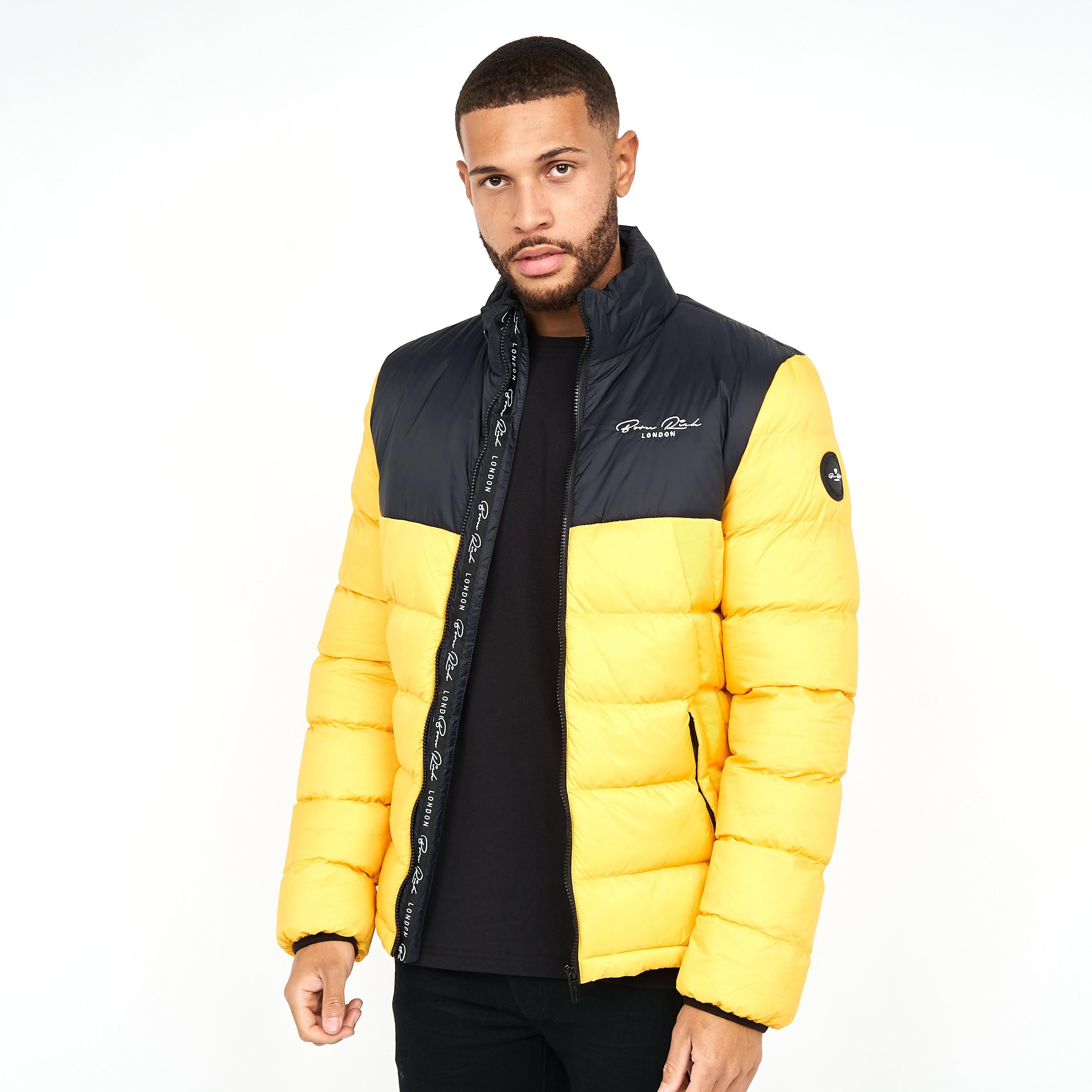 Born Rich Mens Lyden Puffa Jacket Yellow