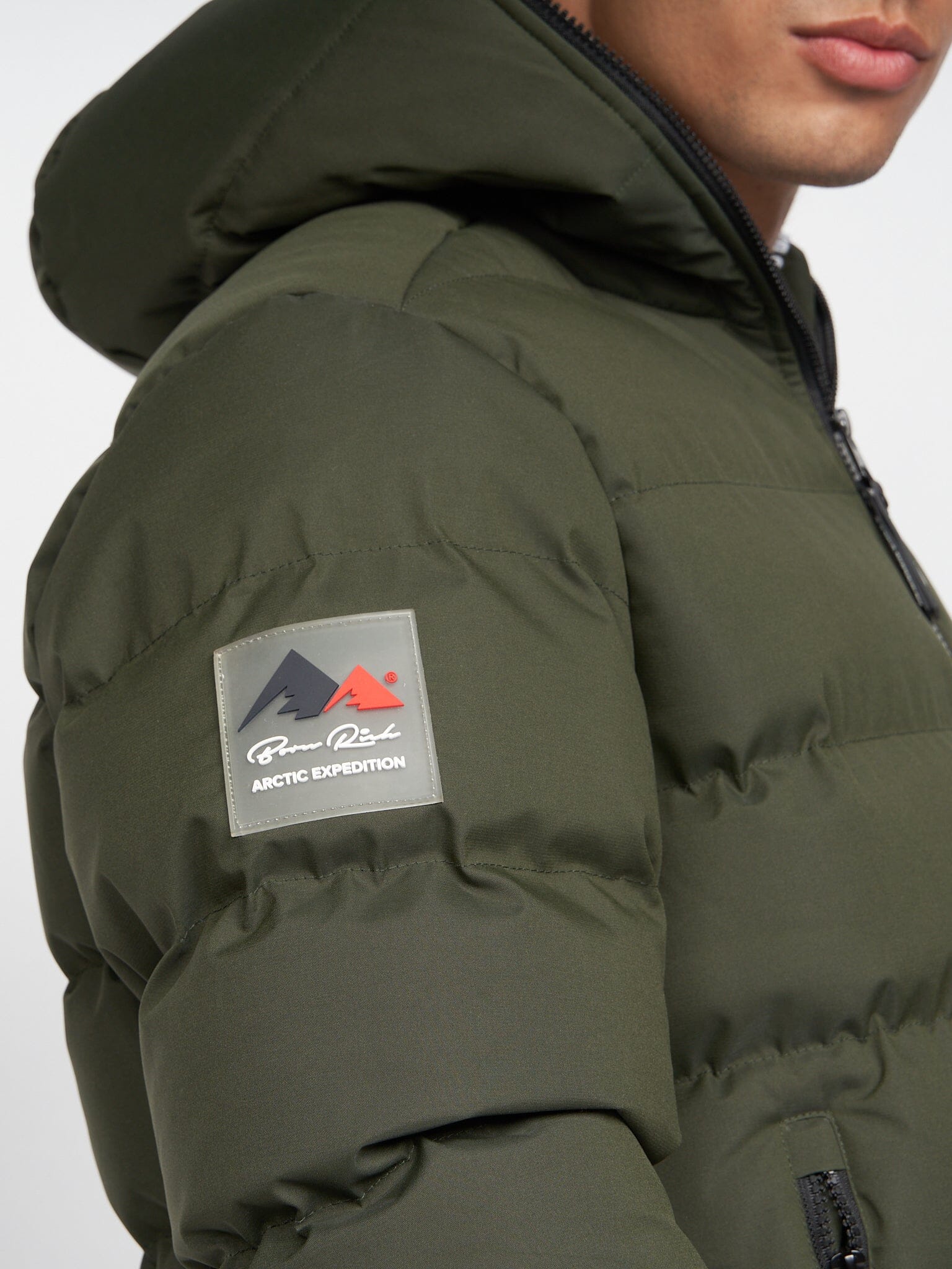 Alvando Longline Slim Puffa Dark Olive