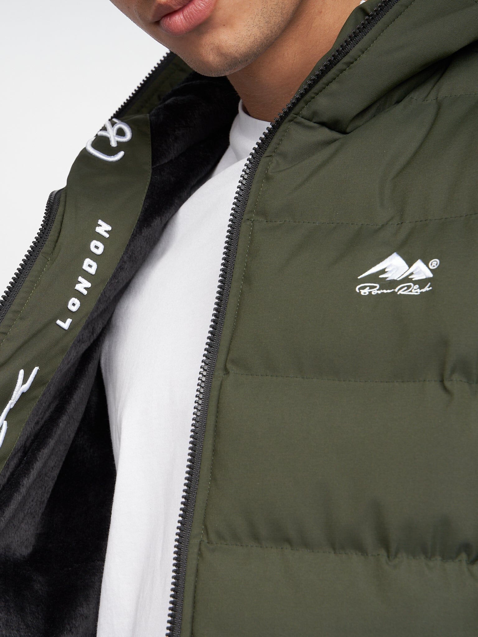 Alvando Longline Slim Puffa Dark Olive