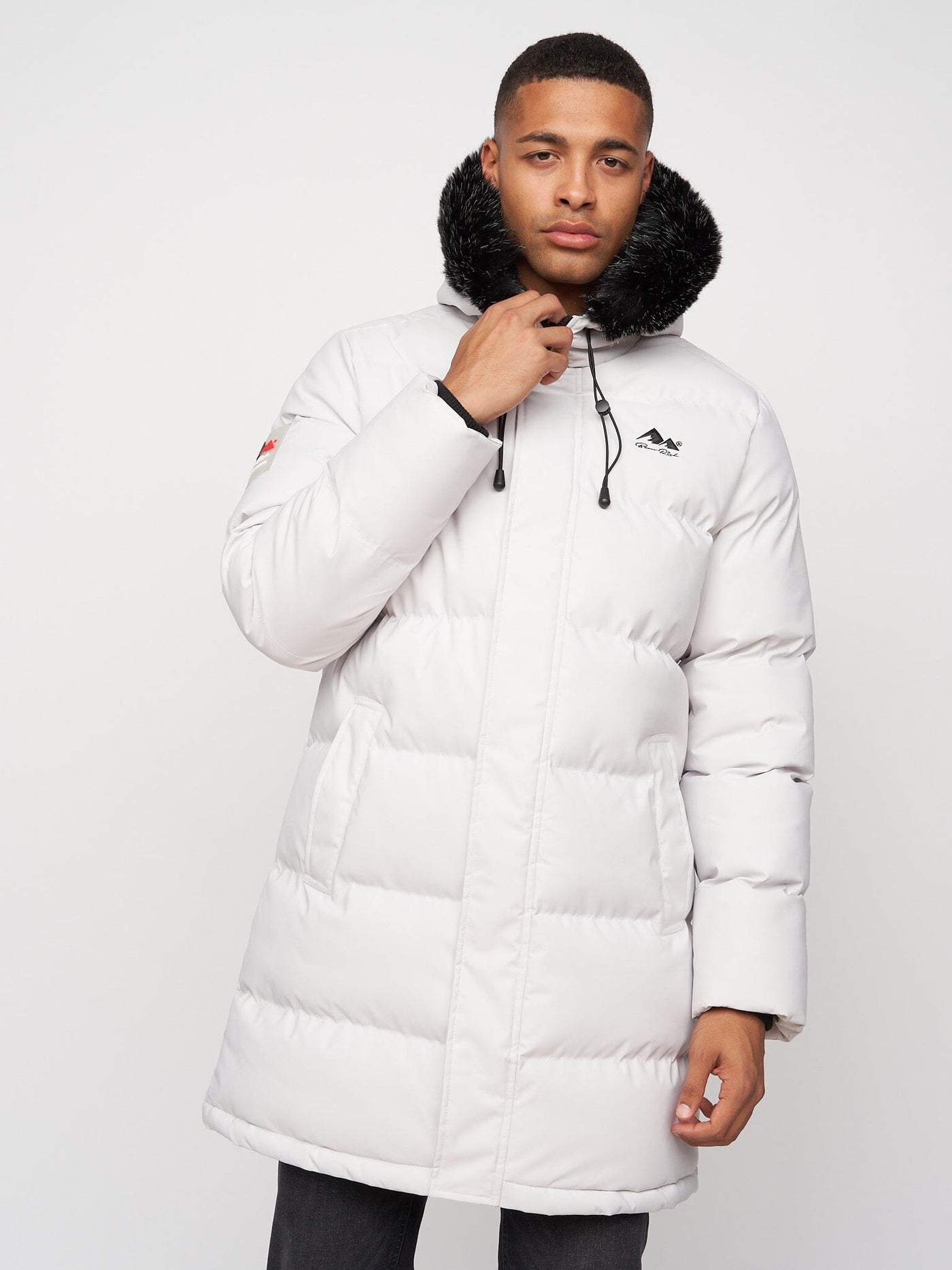 Modrico Mid Length Parka Light Grey