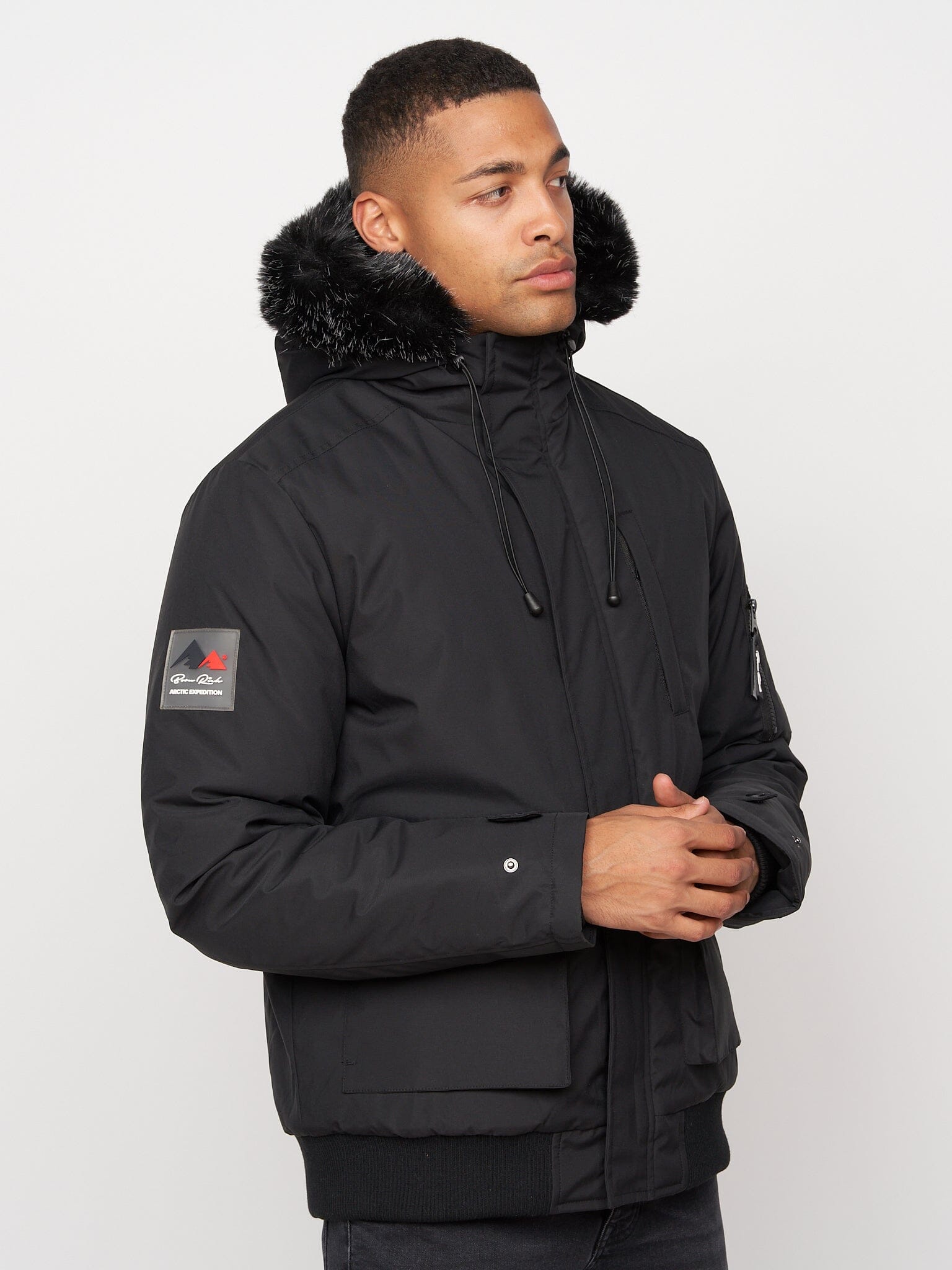 Emarnos Hooded Bomber Jacket Black