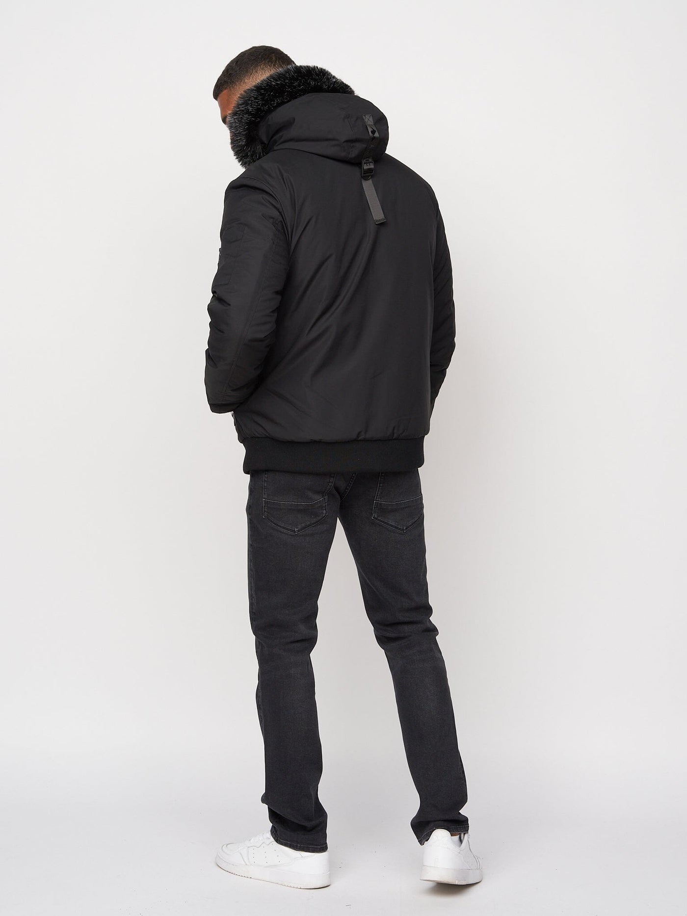 Emarnos Hooded Bomber Jacket Black