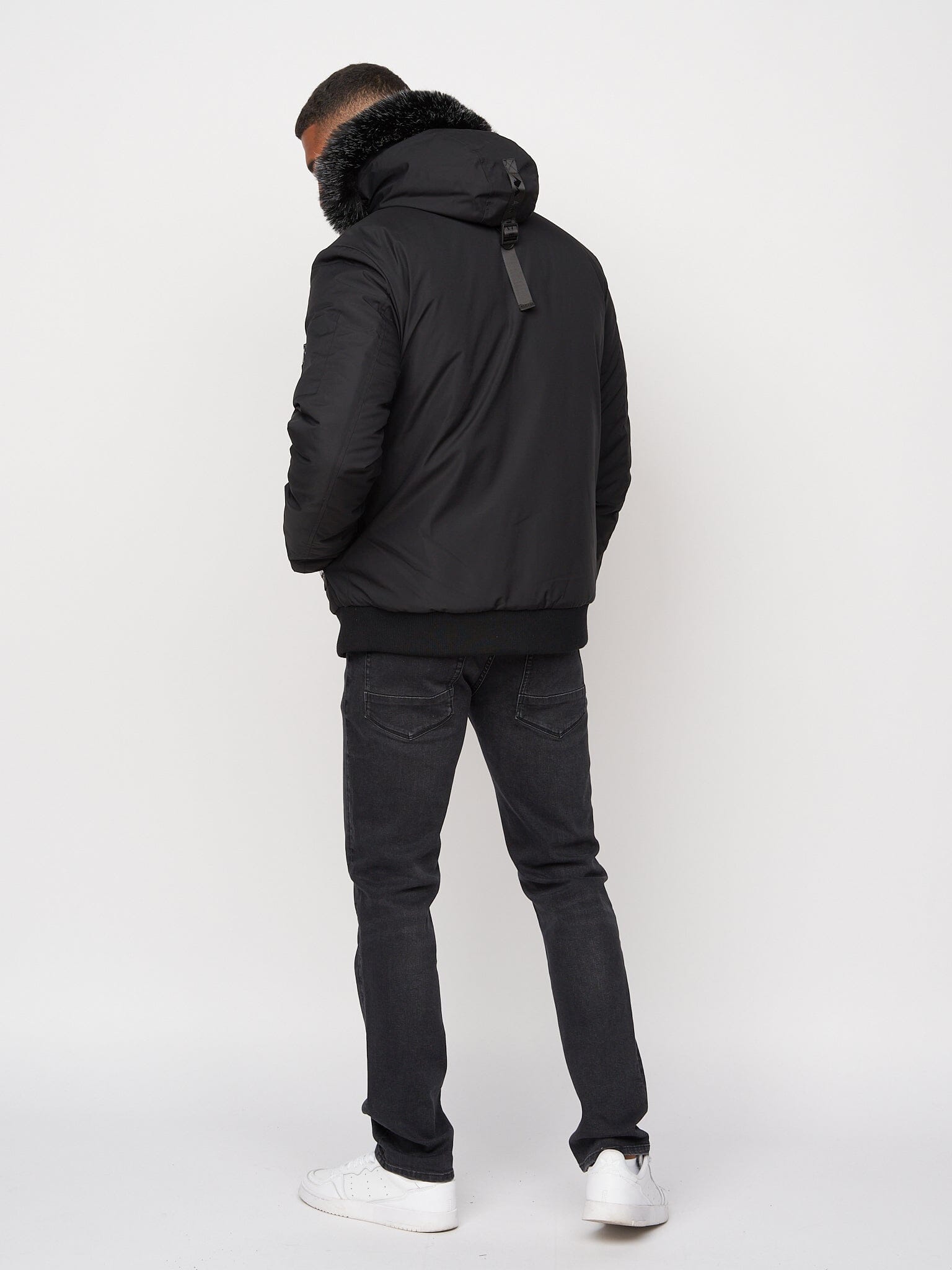 Emarnos Hooded Bomber Jacket Black
