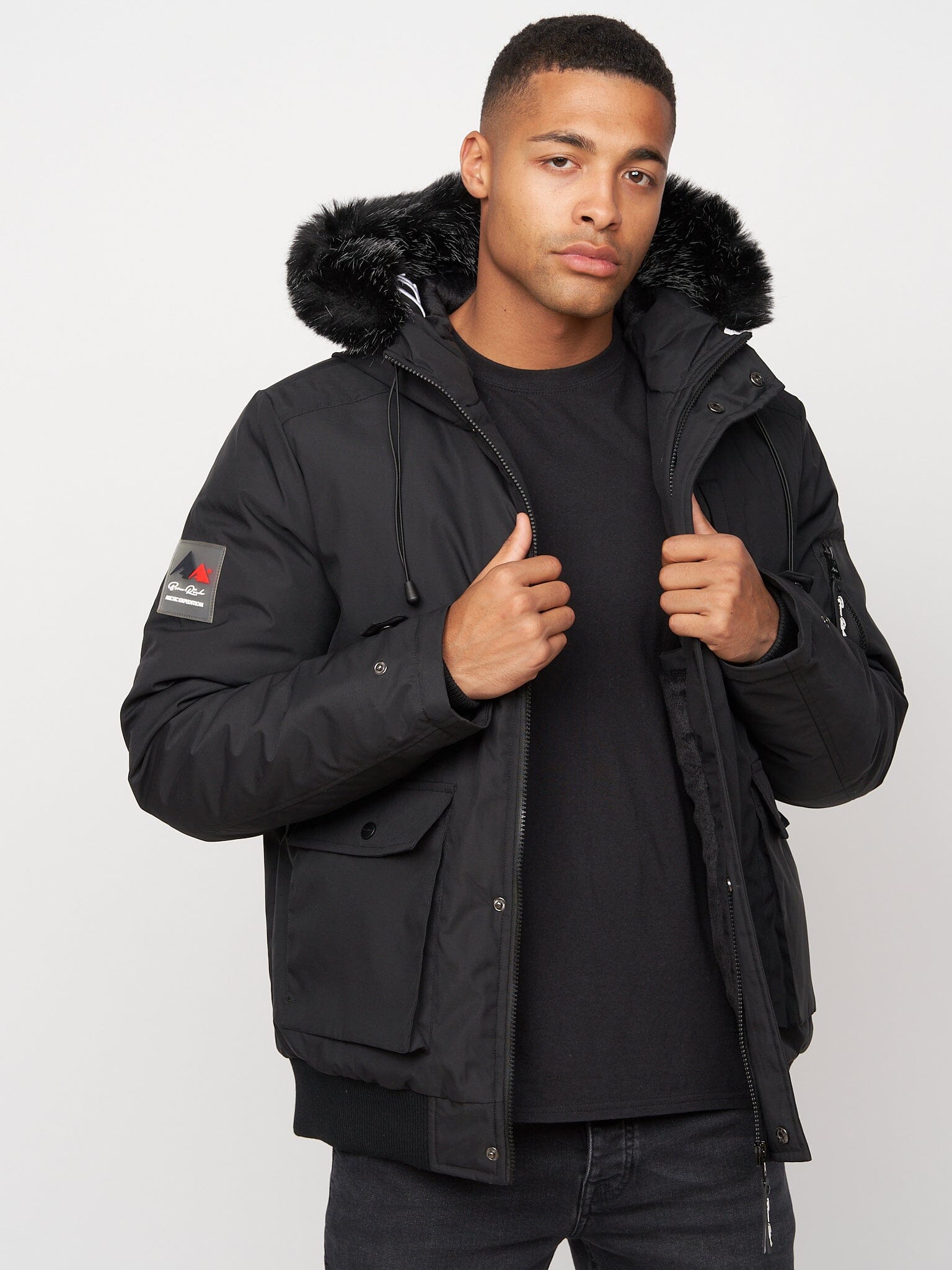 Emarnos Hooded Bomber Jacket Black