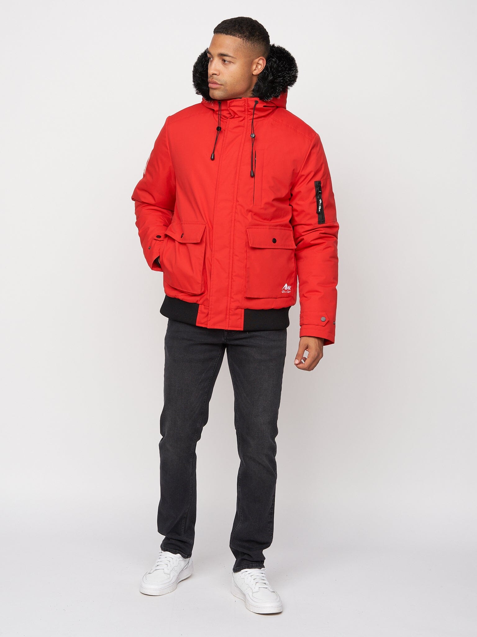 Emarnos Hooded Bomber Jacket Red