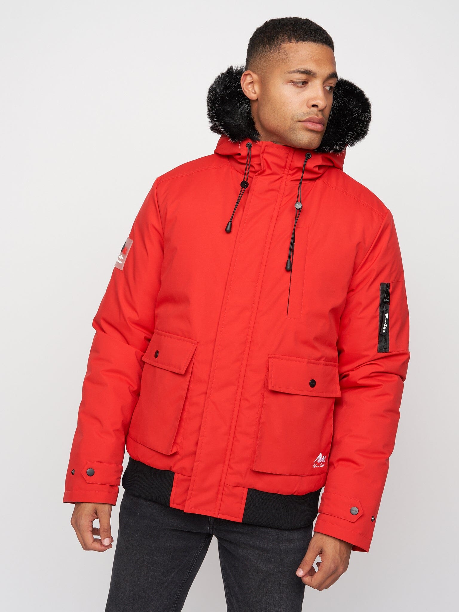 Emarnos Hooded Bomber Jacket Red
