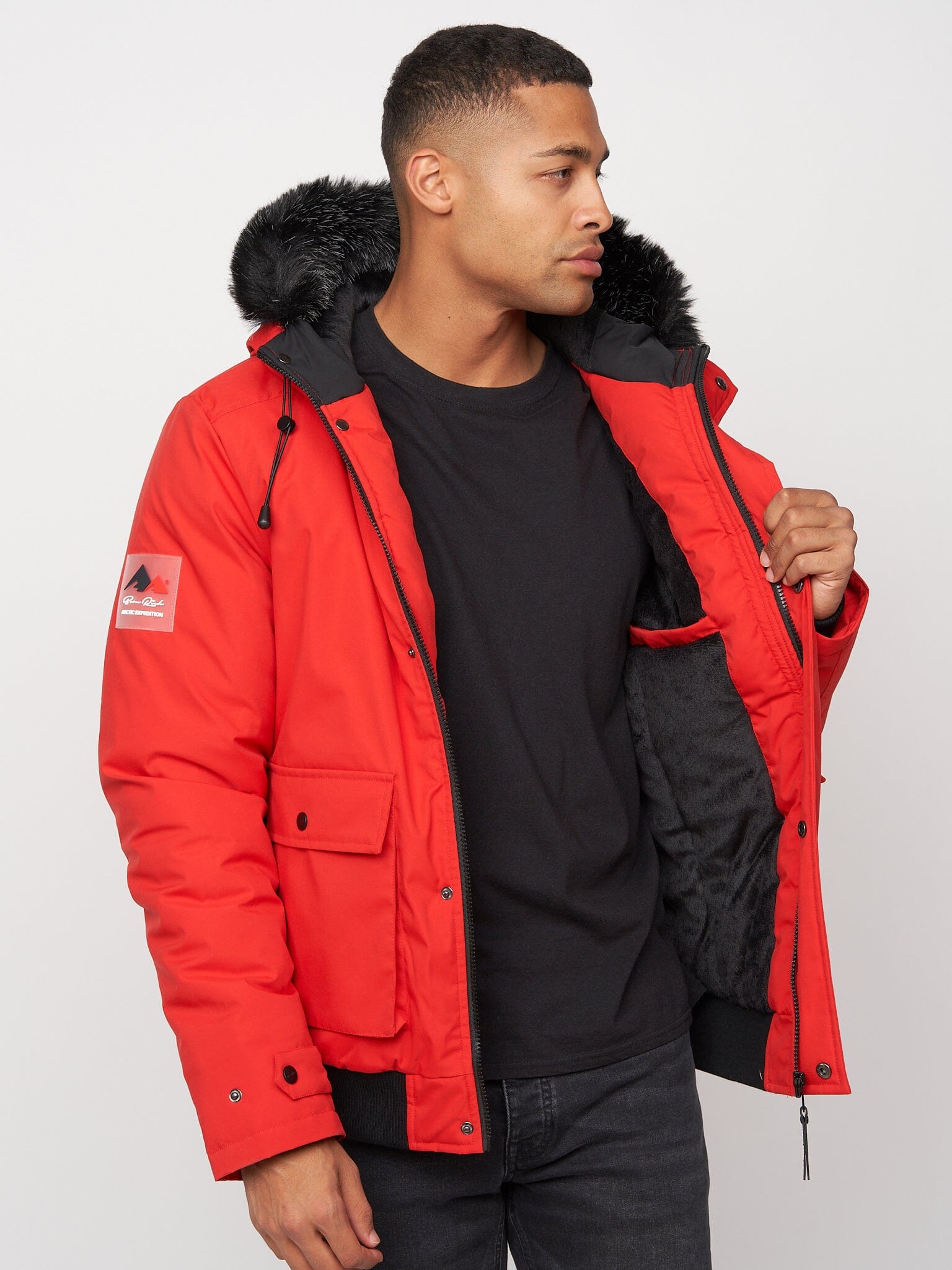 Emarnos Hooded Bomber Jacket Red