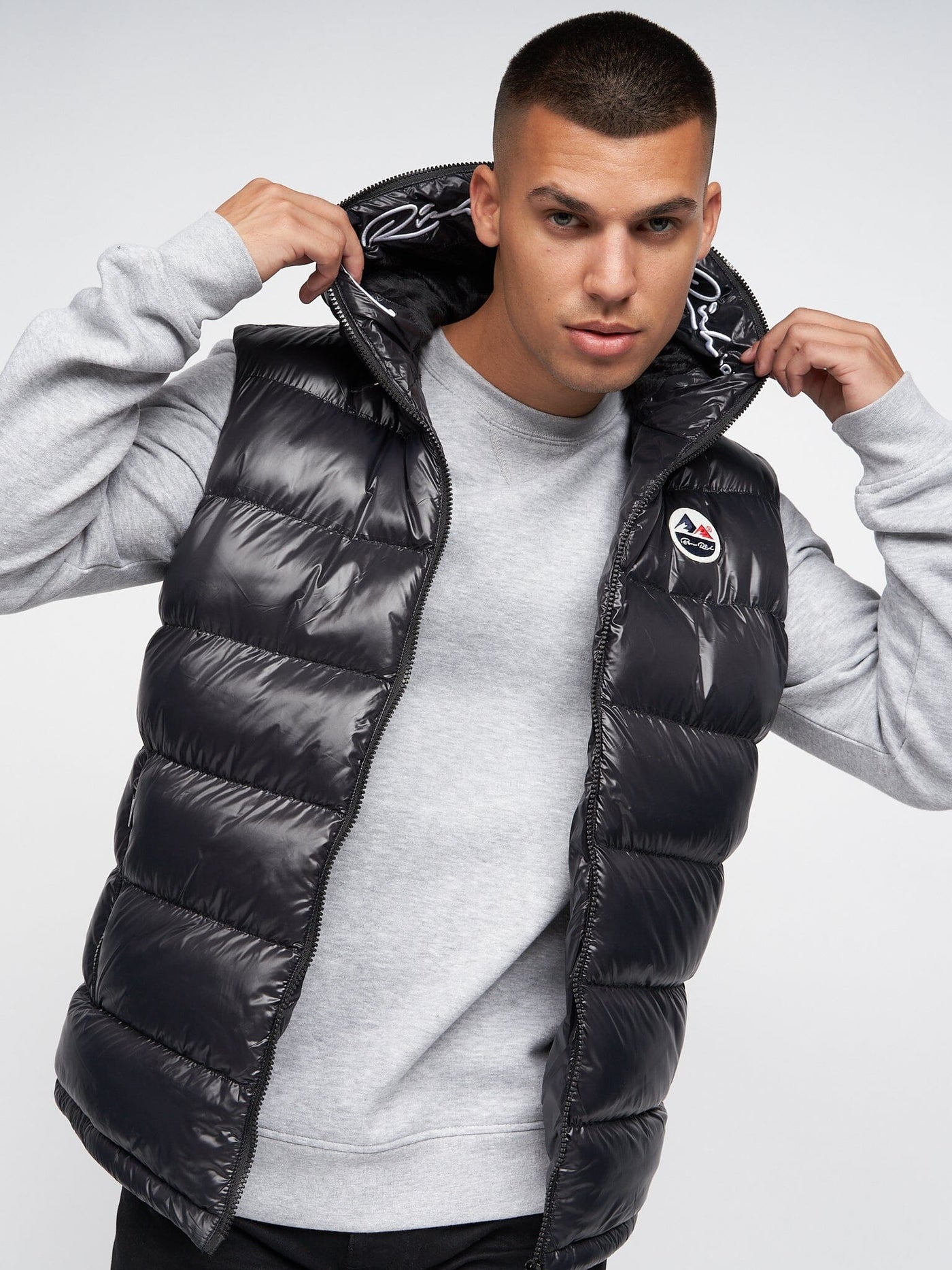 Mateo Hooded Gilet Black