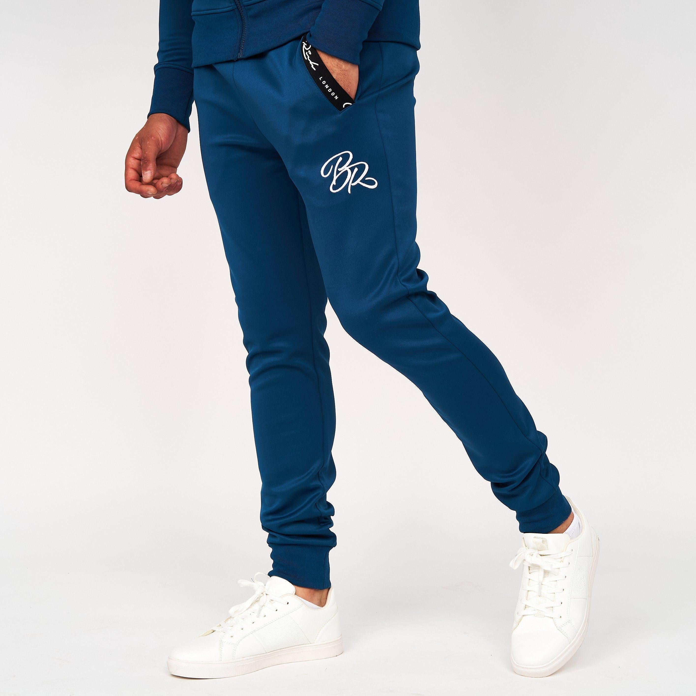Born Rich Mens Foletti Trackpants Sailor Blue