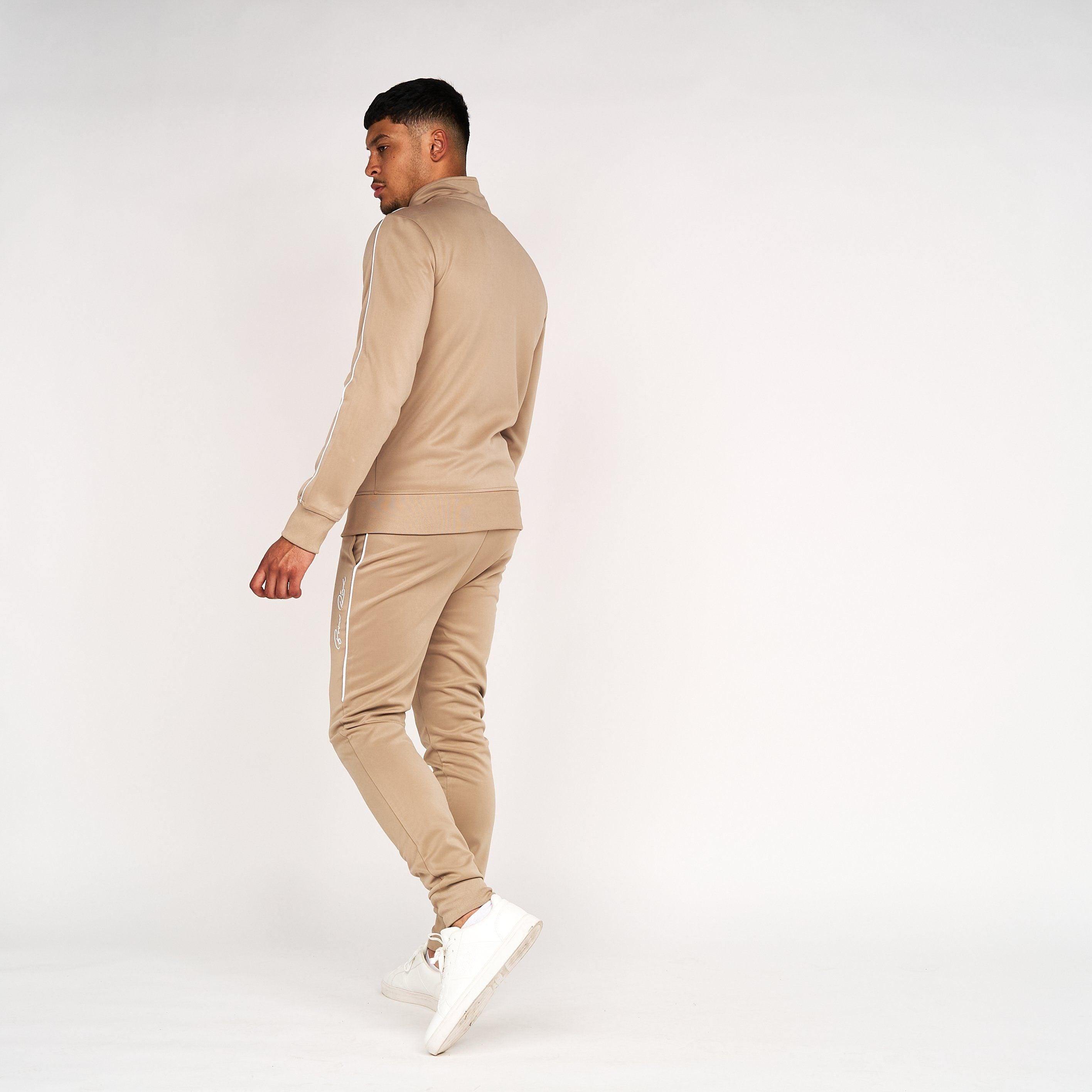 Born Rich Mens Granero Zip Thru Tracktop Simply Taupe