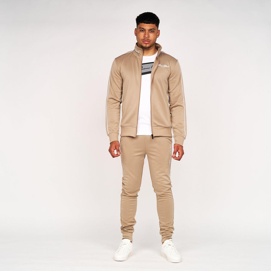Born Rich Mens Granero Zip Thru Tracktop Simply Taupe