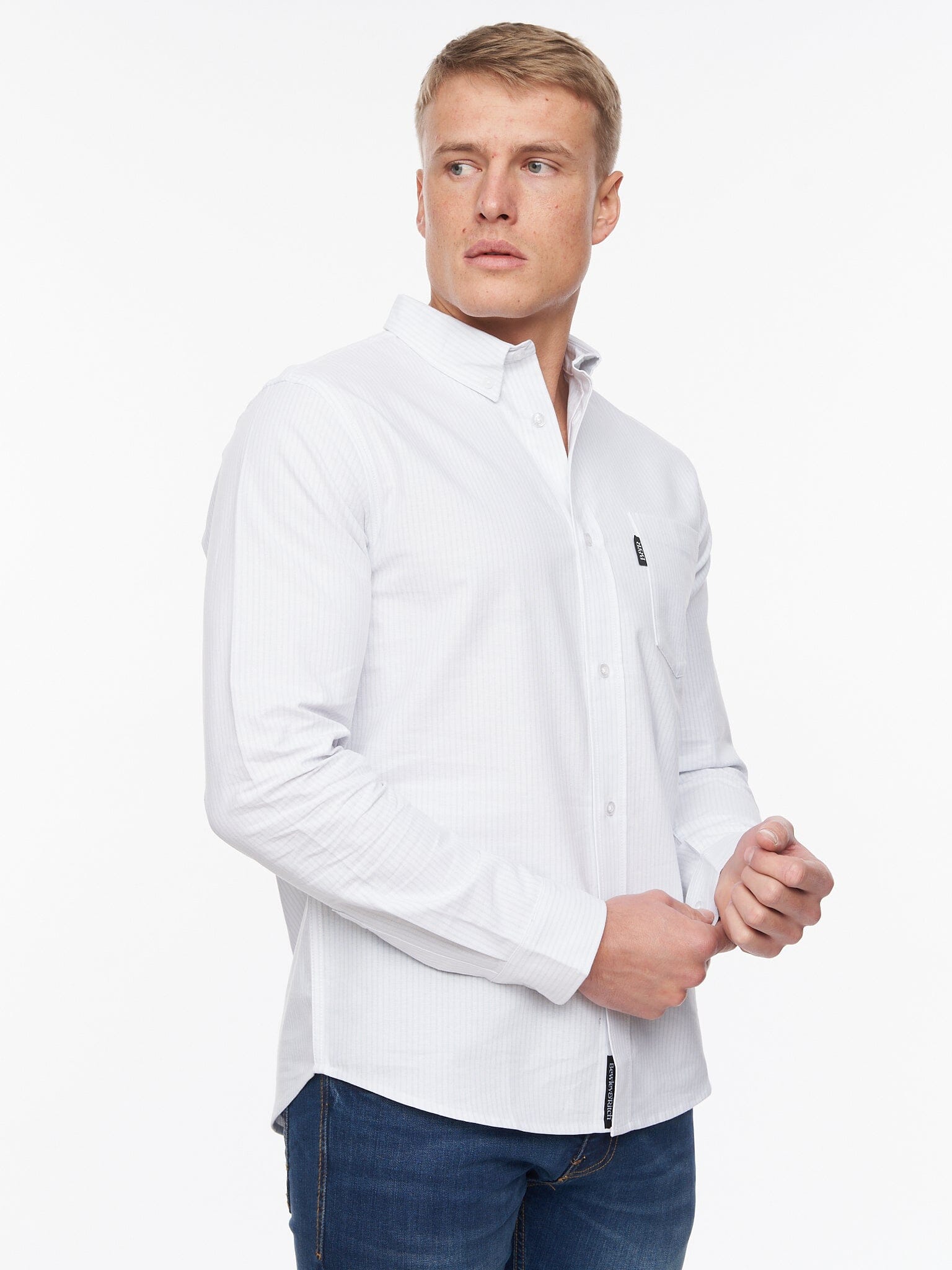 Dewey Oxford Shirt White Stripe