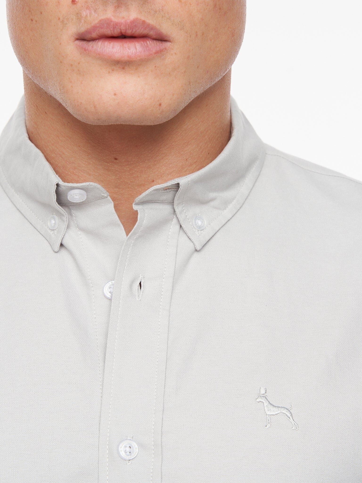 Balton Short Sleeve Oxford Shirt Light Grey