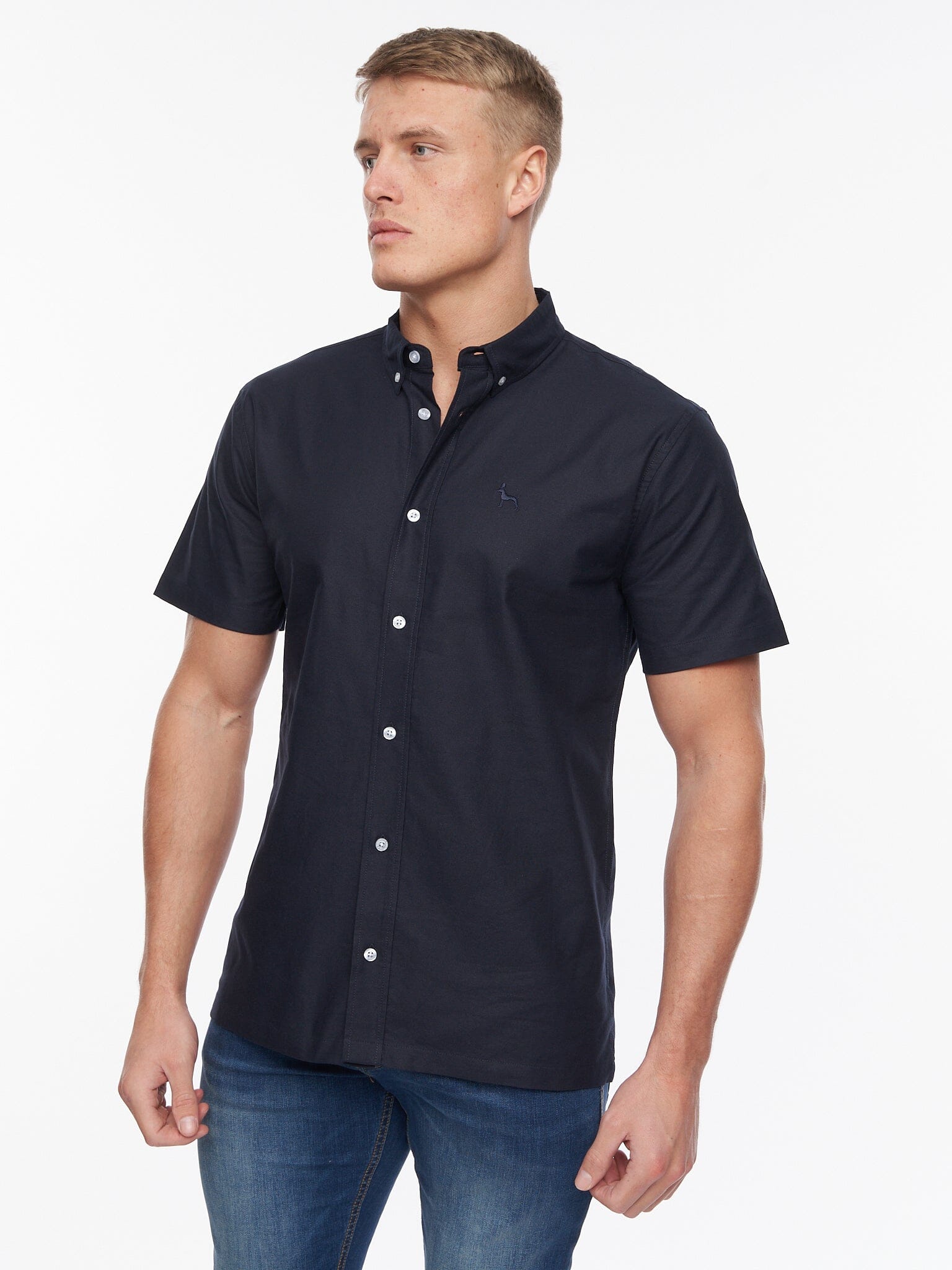 Balton Short Sleeve Oxford Shirt Navy