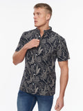 Haltom Short Sleeve Shirt Navy Print