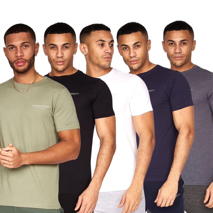Traymax T-Shirts 5 pack  Black/Grey/White/Navy/Khaki A