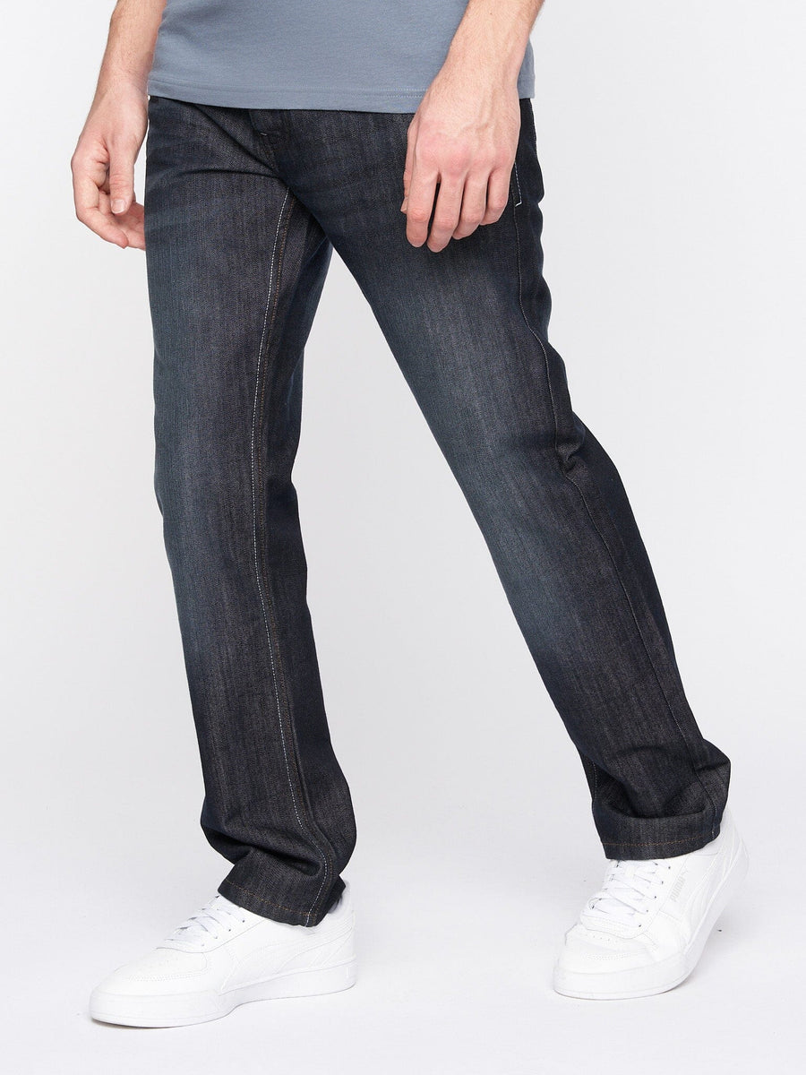 New Embossed Techno Denim Jeans Dark Wash