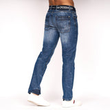 New Embossed Techno Denim Jeans Stone Wash