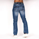New Embossed Techno Denim Jeans Stone Wash