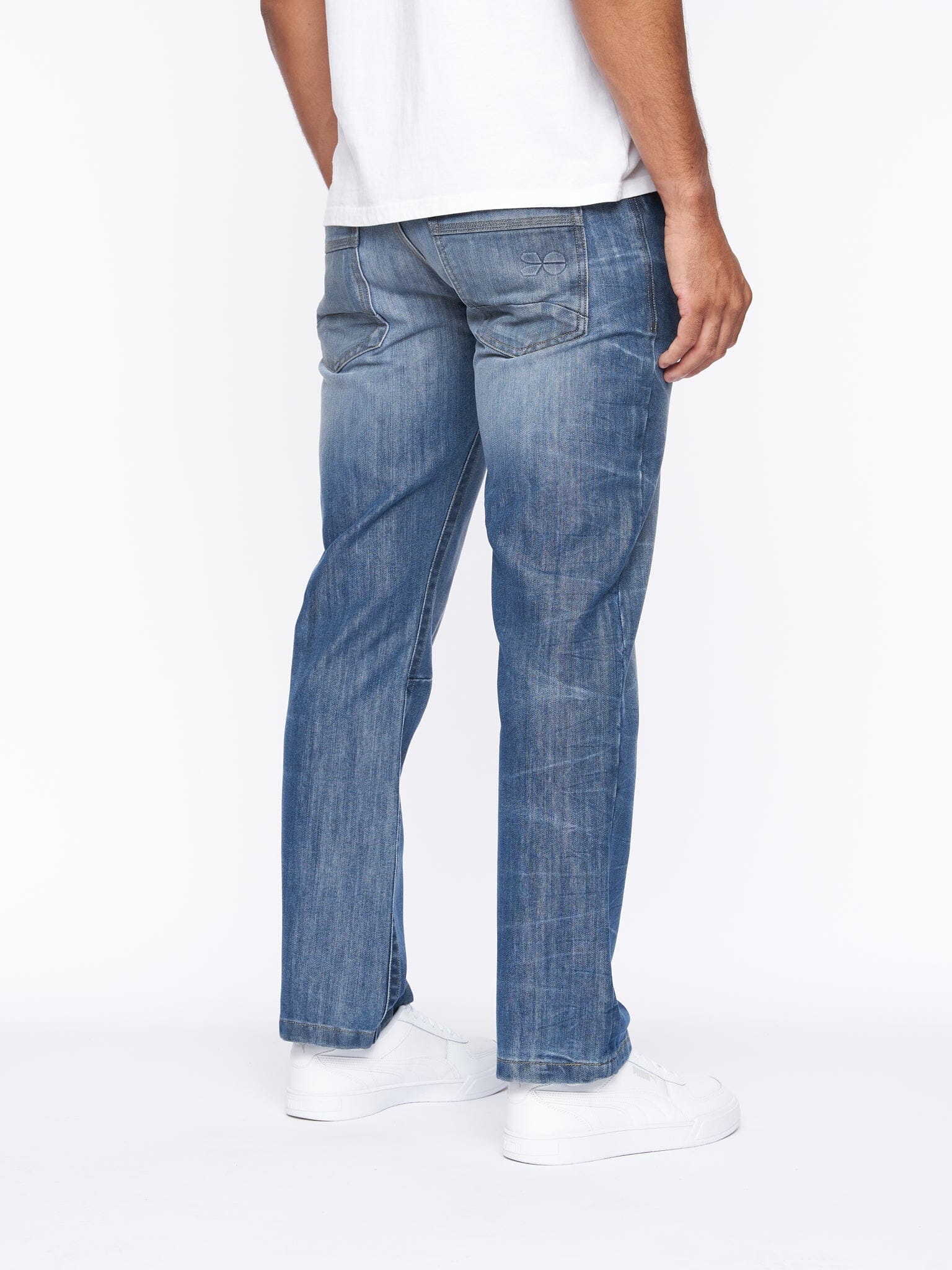 Crosshatch Mens New Baltimore Jeans Mid Wash