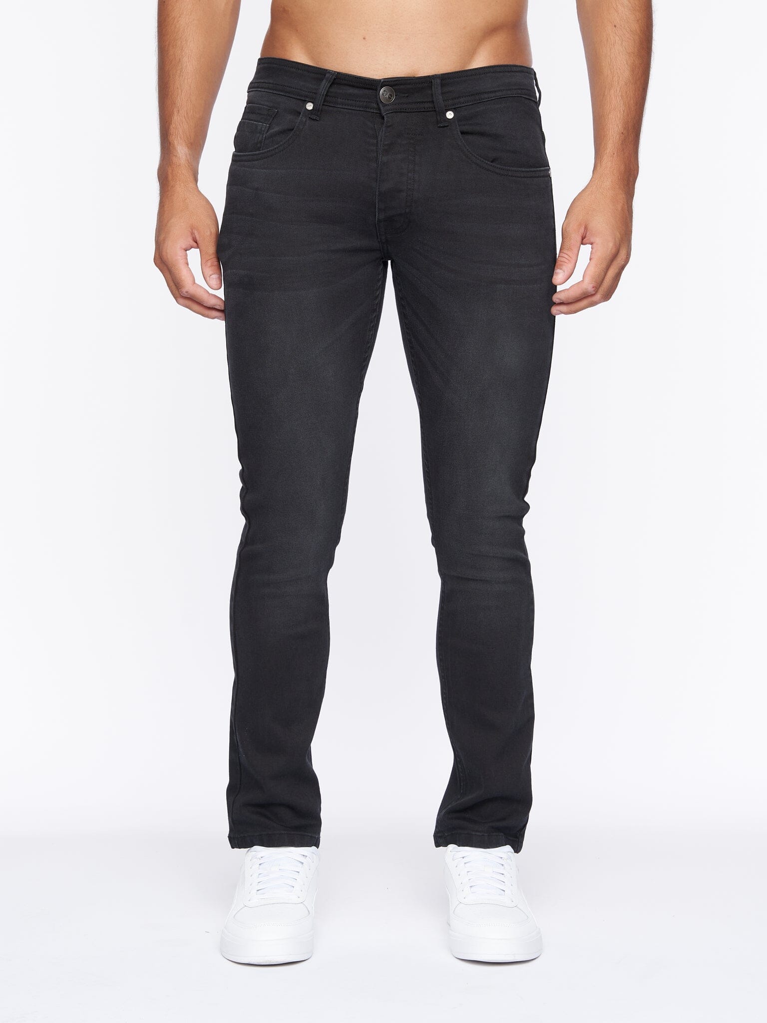 Crosshatch - Buraca Slim Fit Denim Jeans Black Wash