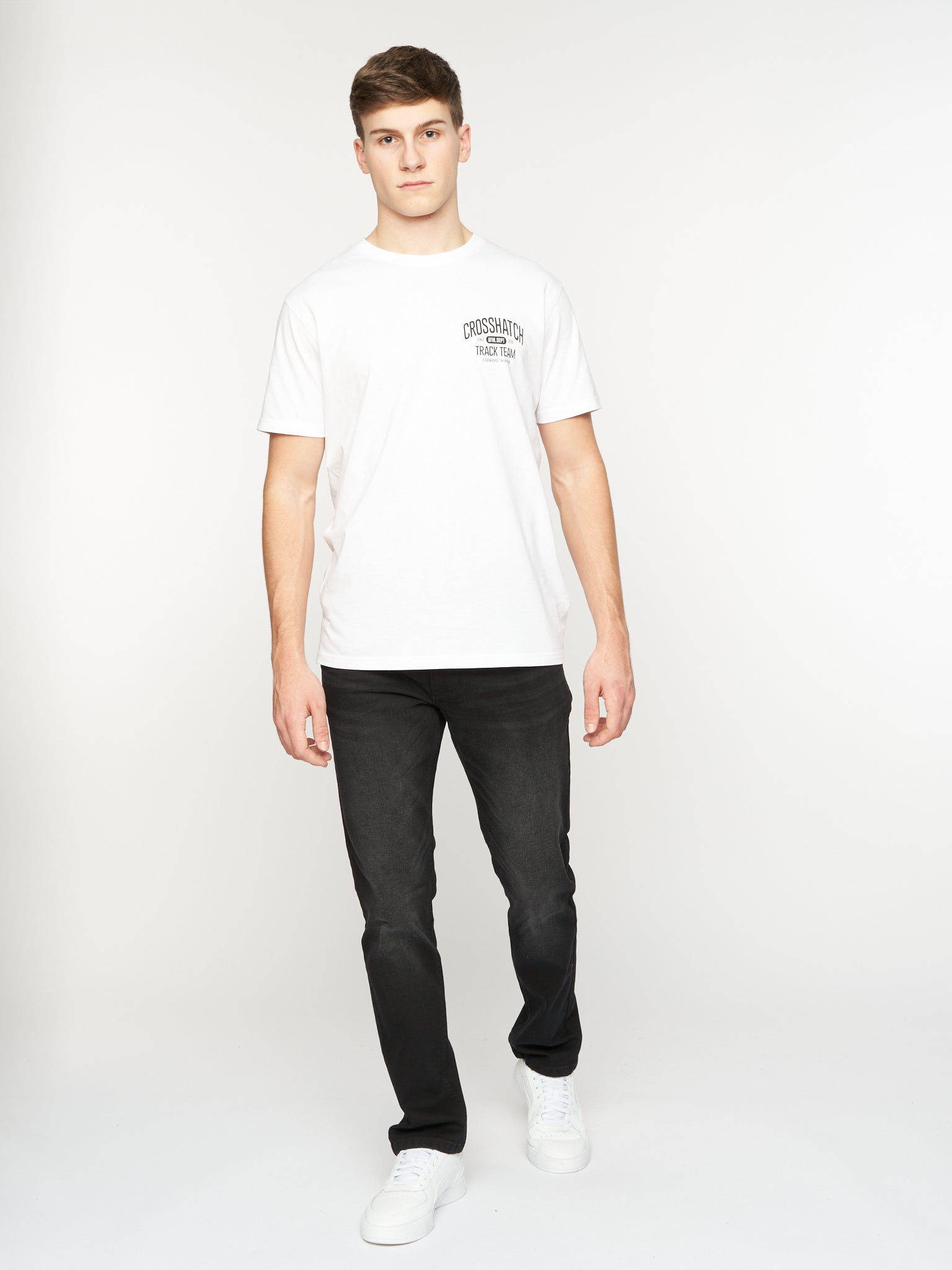 Crosshatch - Mens Svelte Stretch Jeans Black Wash