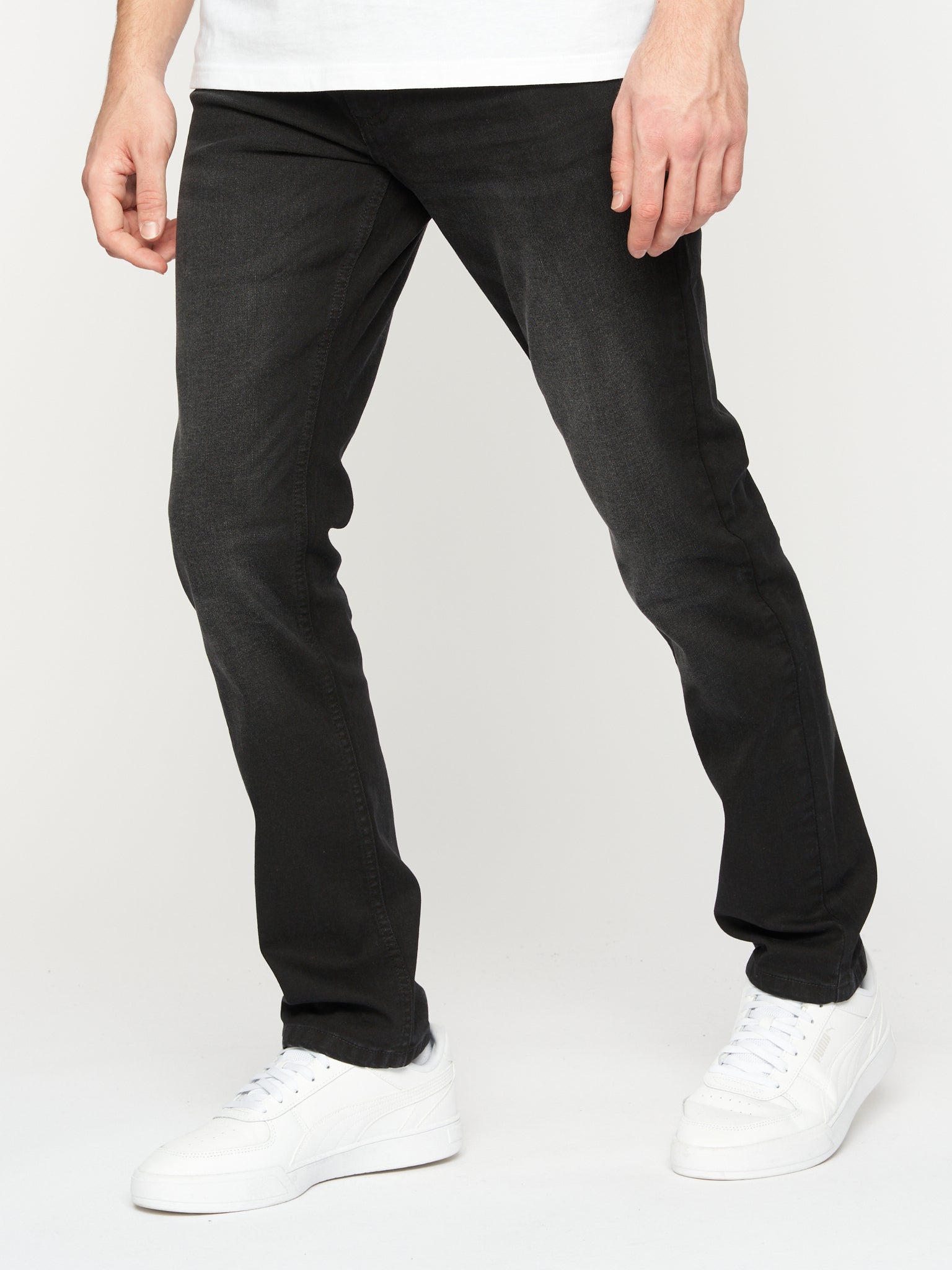 Crosshatch - Mens Svelte Stretch Jeans Black Wash