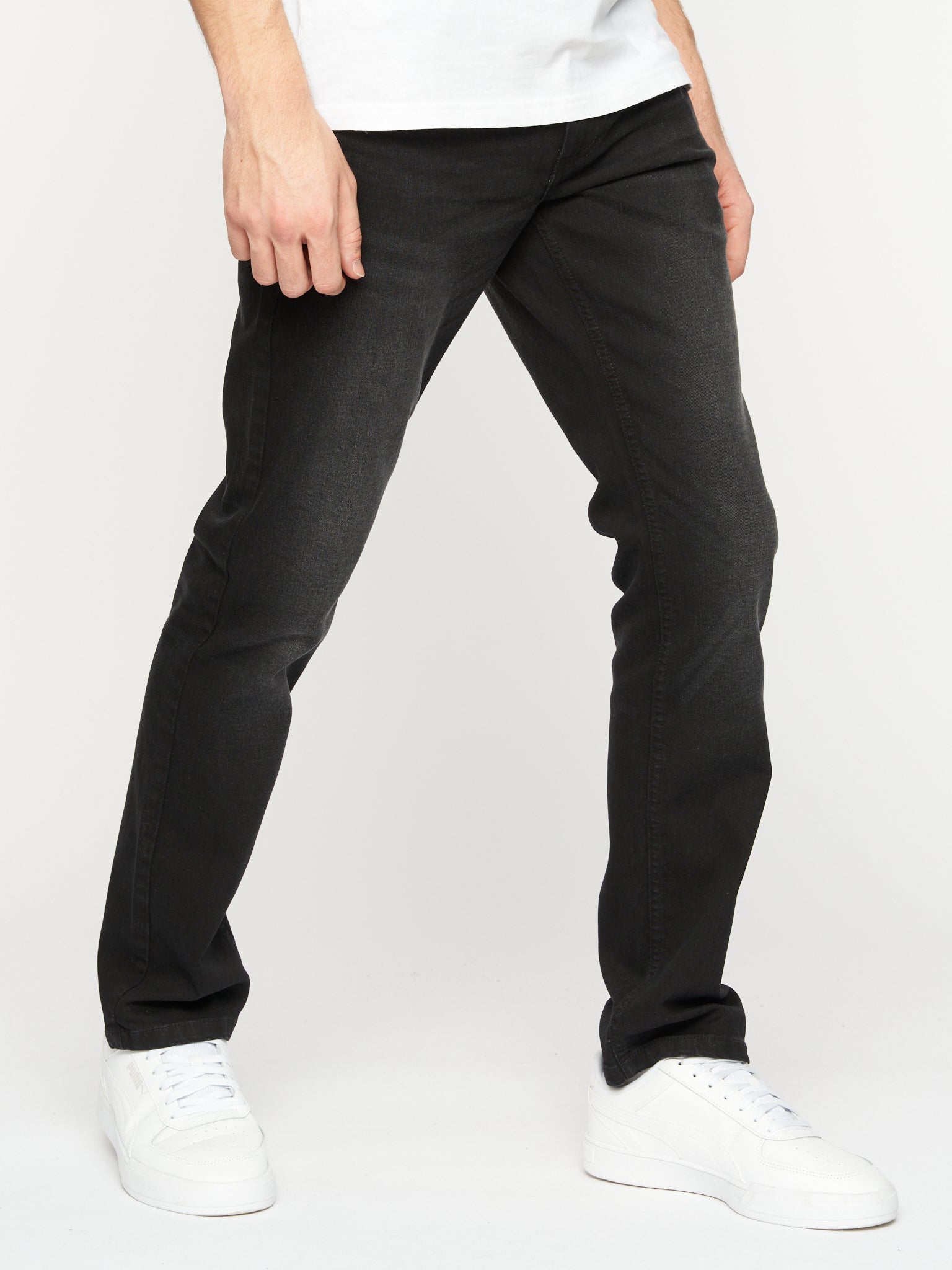 Crosshatch - Mens Svelte Stretch Jeans Black Wash
