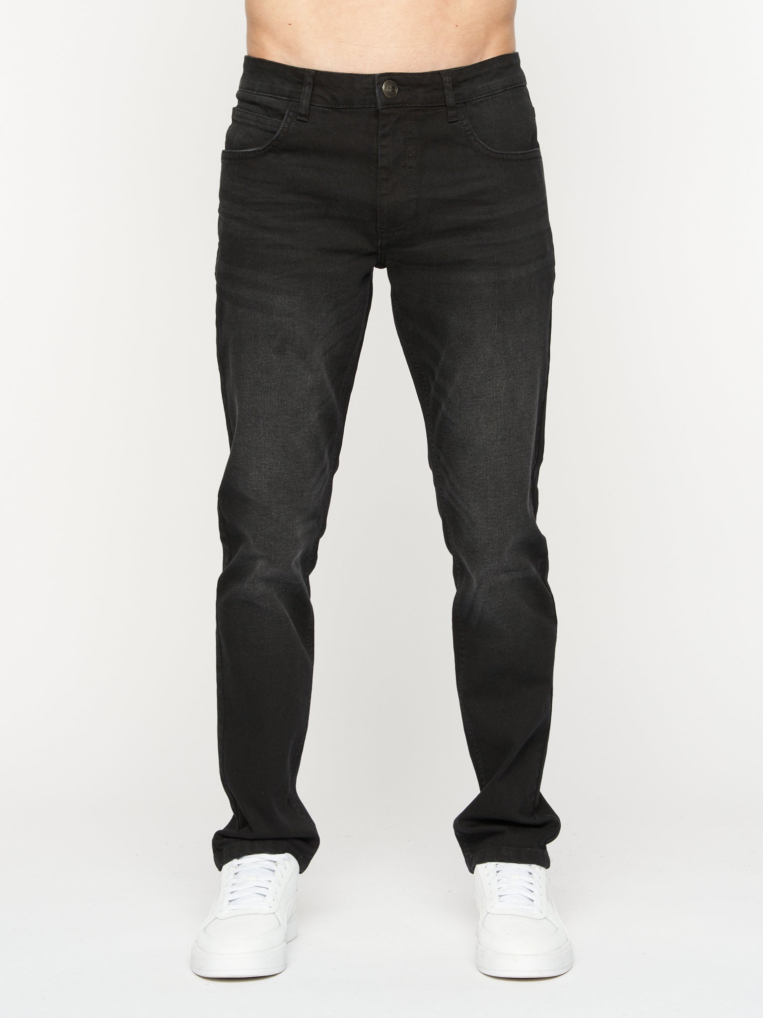 Crosshatch - Mens Svelte Stretch Jeans Black Wash