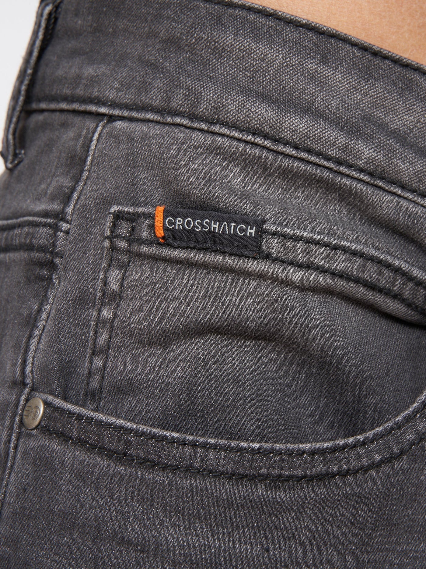 Crosshatch Mens Svelte Stretch Jeans Dark Grey