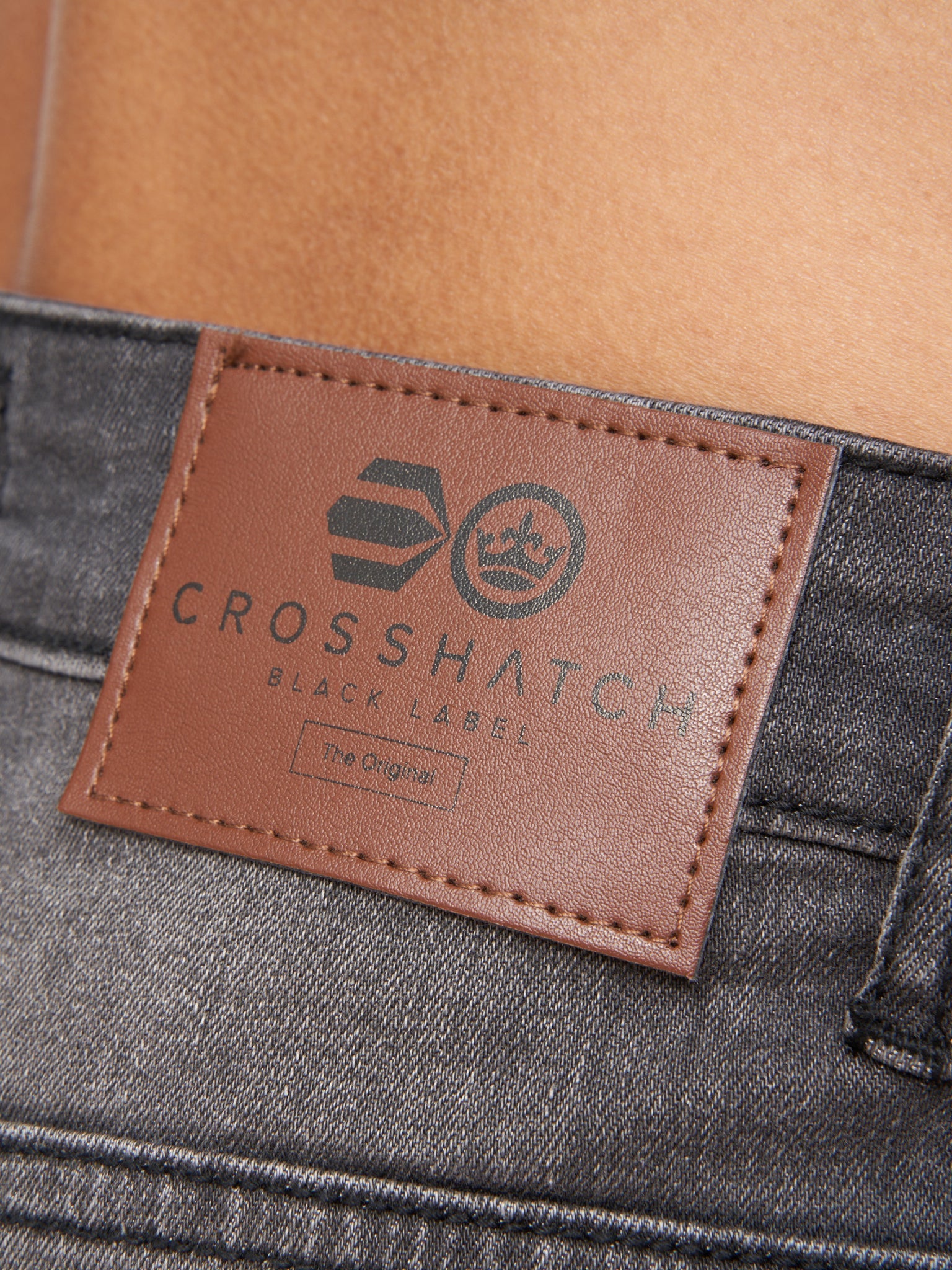 Crosshatch Mens Svelte Stretch Jeans Dark Grey